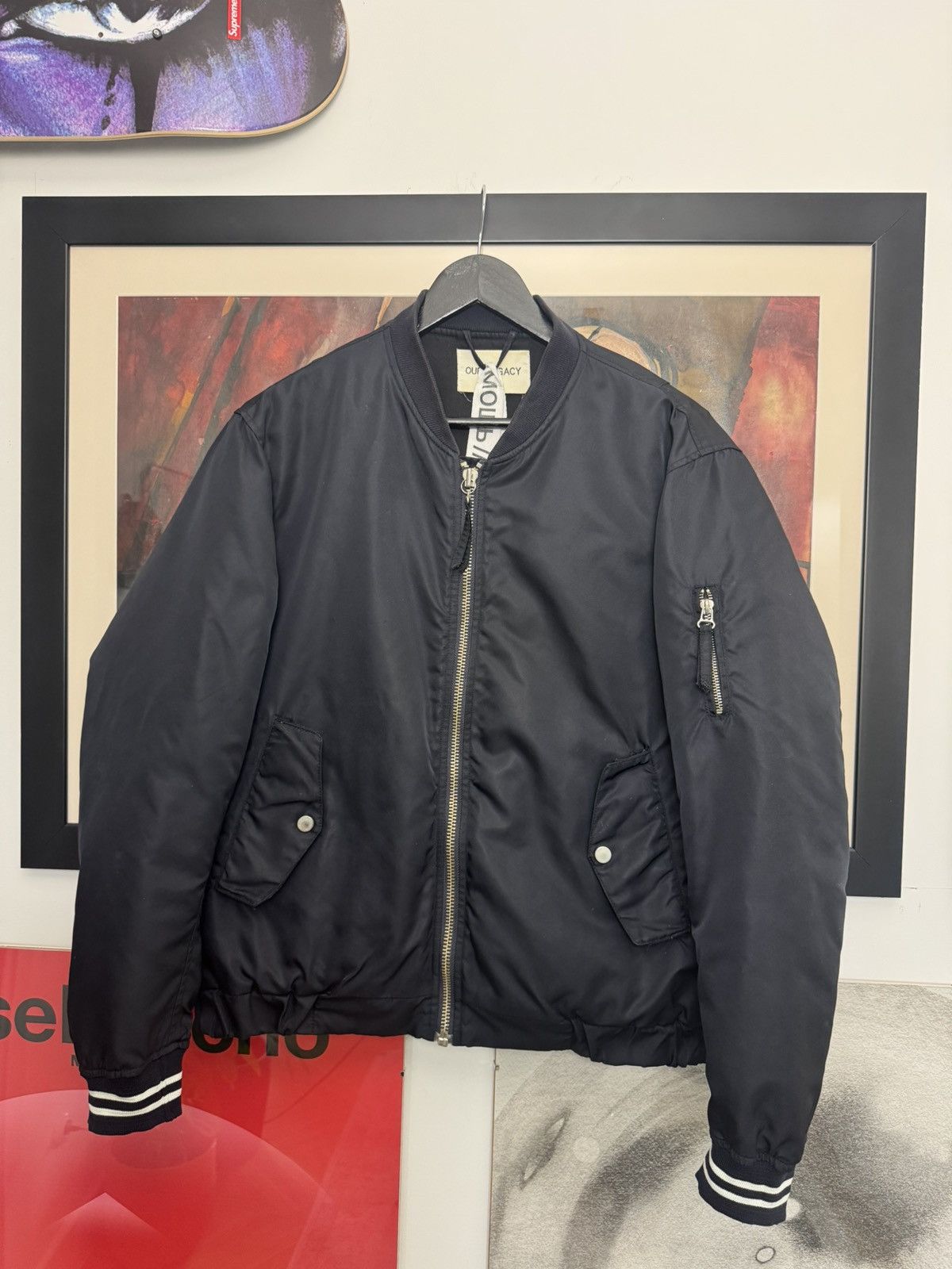 Our Legacy A/W 14 'Grey Paper' Nylon Flight Jacket | Grailed