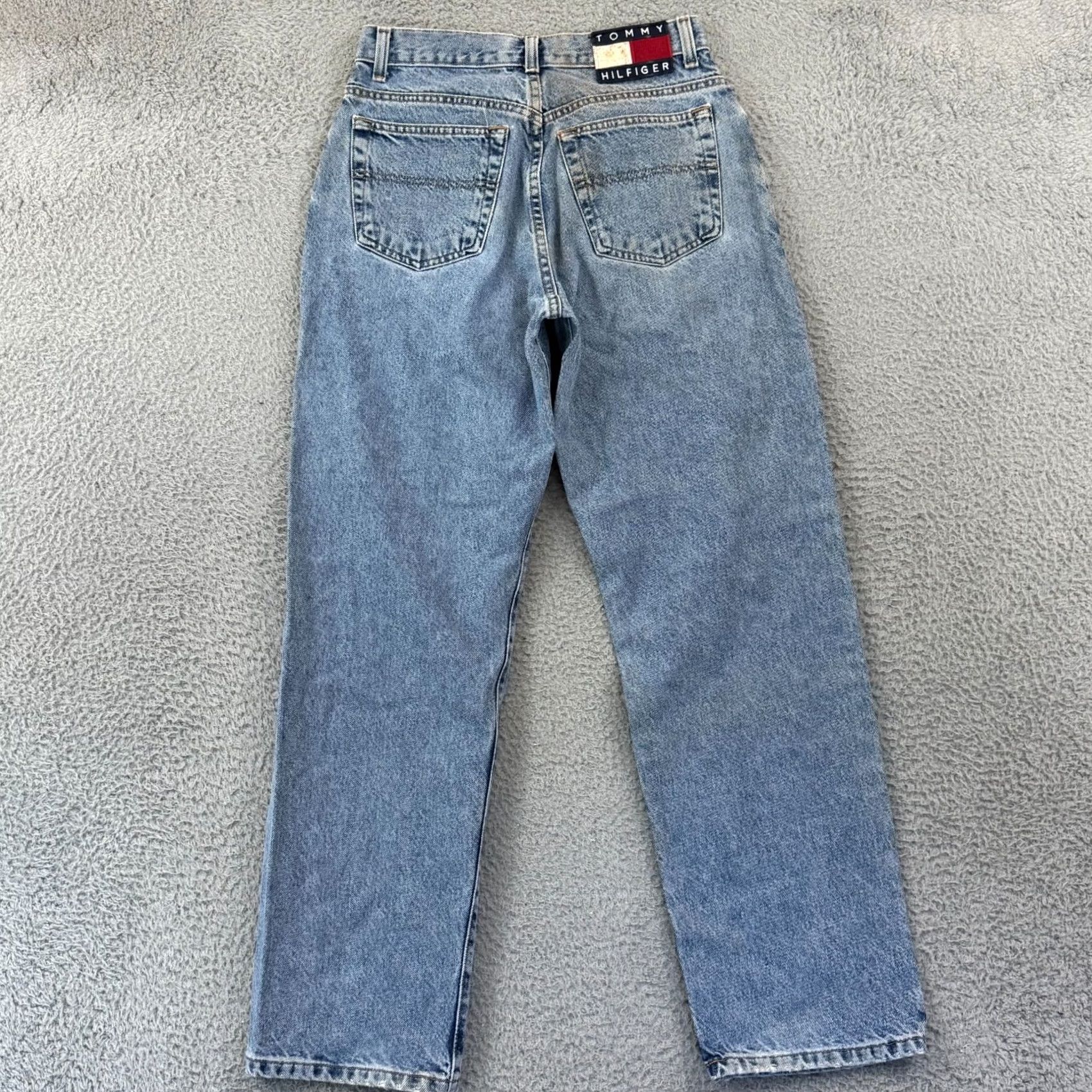 Tommy Hilfiger VINTAGE Tommy Hilfiger Jeans Womens 6 Medium Wash Button 26x30 Denim Loose Y2K City Retro Shoes? Size 28" / US 6 / IT 42 - 2 Thumbnail