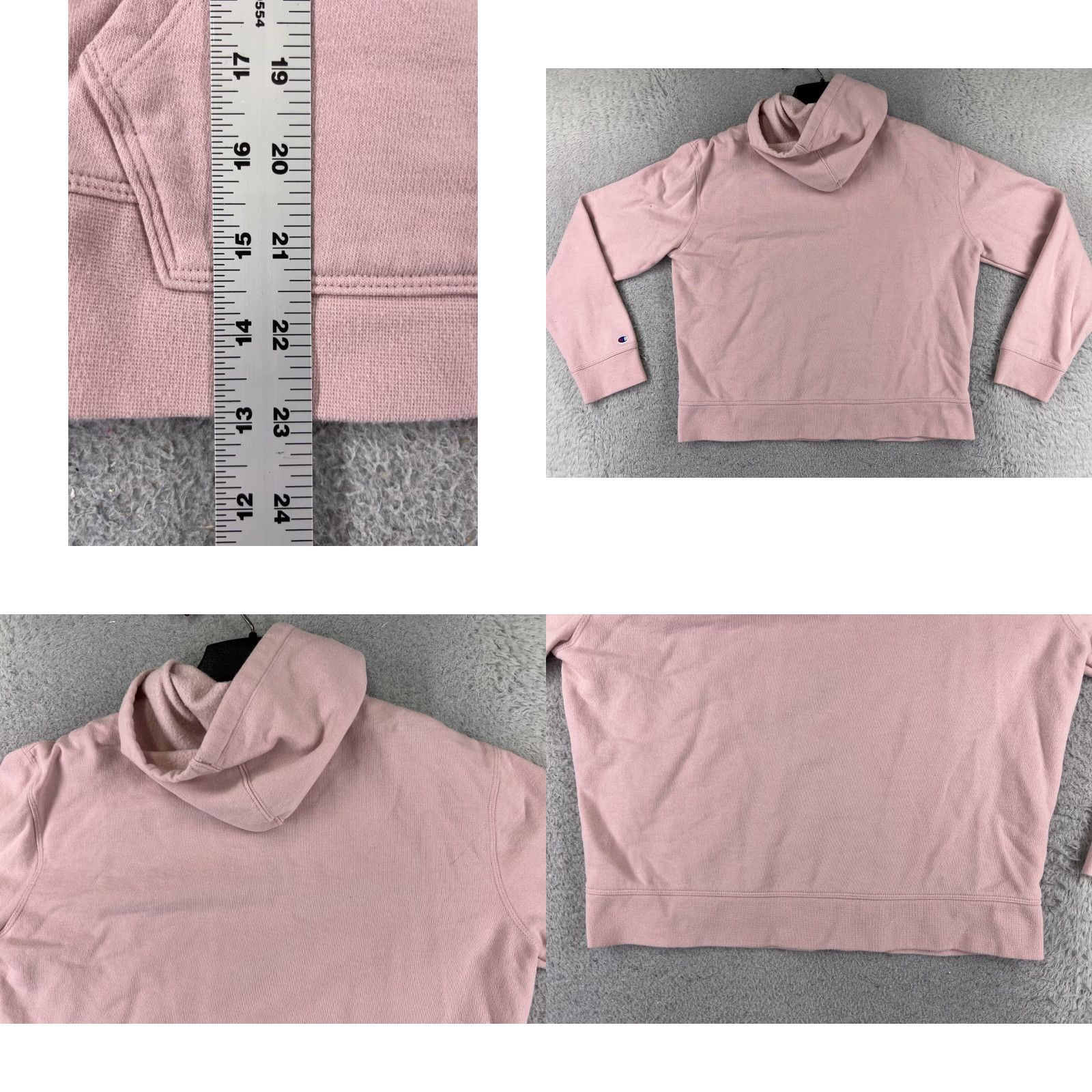 Champion Champion Hoodie Women Large Pink Pullover Kangaroo Pocket Embroidered Size L / US 10 / IT 46 - 9 Thumbnail