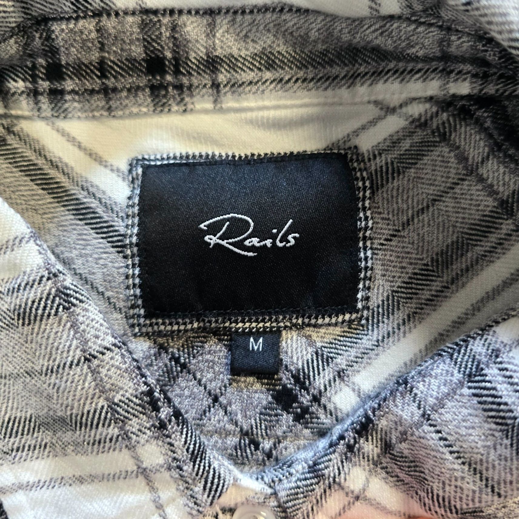 Rails Rails Top Womens Medium White Gray Plaid Flannel Button-Up Long Sleeve Casual Shirt Size M / US 6-8 / IT 42-44 - 4 Thumbnail