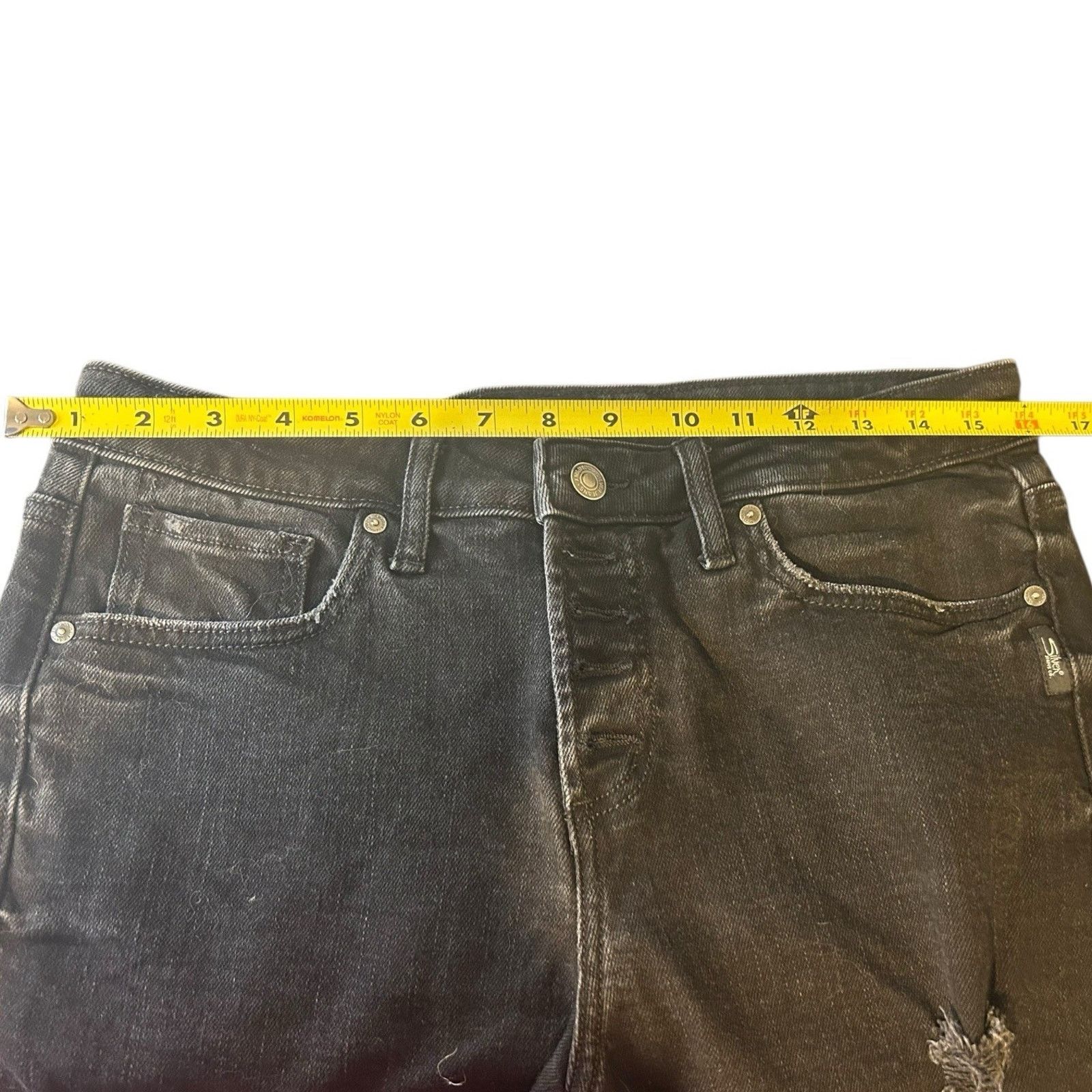 Silver Jeans Co. Silver Jeans Black Distressed Cut-Off Jean Shorts Size 29" - 6 Thumbnail