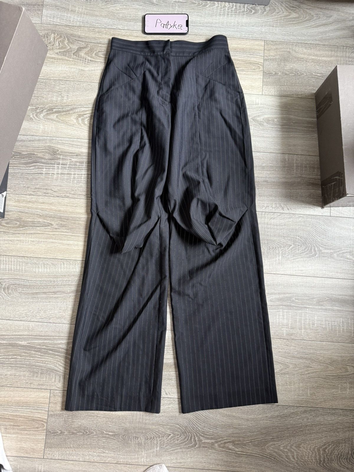 Kiko Kostadinov Kiko Kostadinov Womens Ara Draped Trousers 3M Pinstripe Size 26" / US 2 / IT 38 - 1 Thumbnail