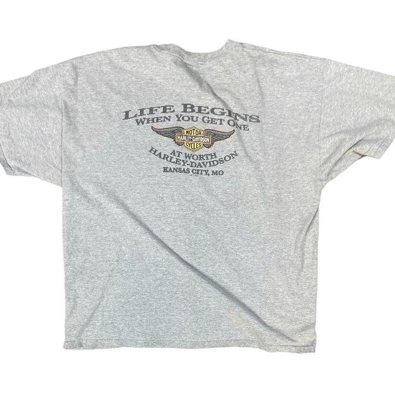 Harley Davidson 2000s grey harley davidson tee Size US XXL / EU 58 / 5 - 2 Thumbnail