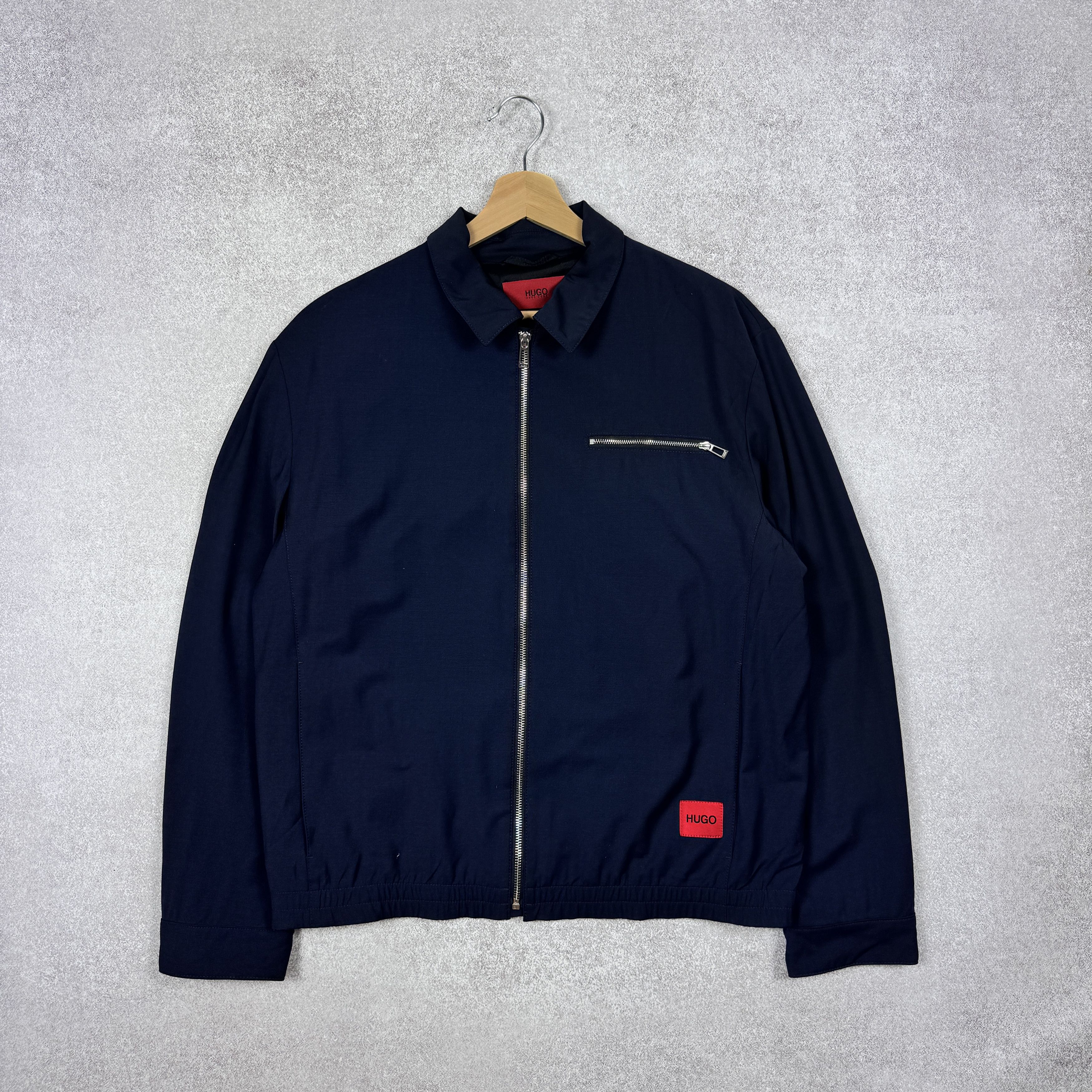 Hugo Boss Men`s HUGO BOSS Urox2031 Navy Wool Zip Jacket Size 48 / M Size US M / EU 48-50 / 2 - 2 Thumbnail