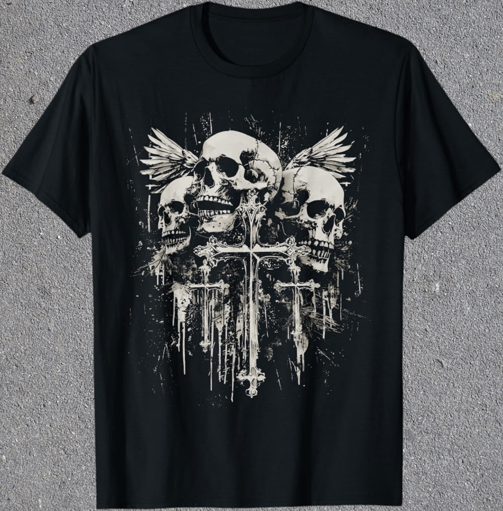 Other Skull Cross Y2K Goth Grunge Graphic Tee Size US L / EU 52-54 / 3 - 1 Preview
