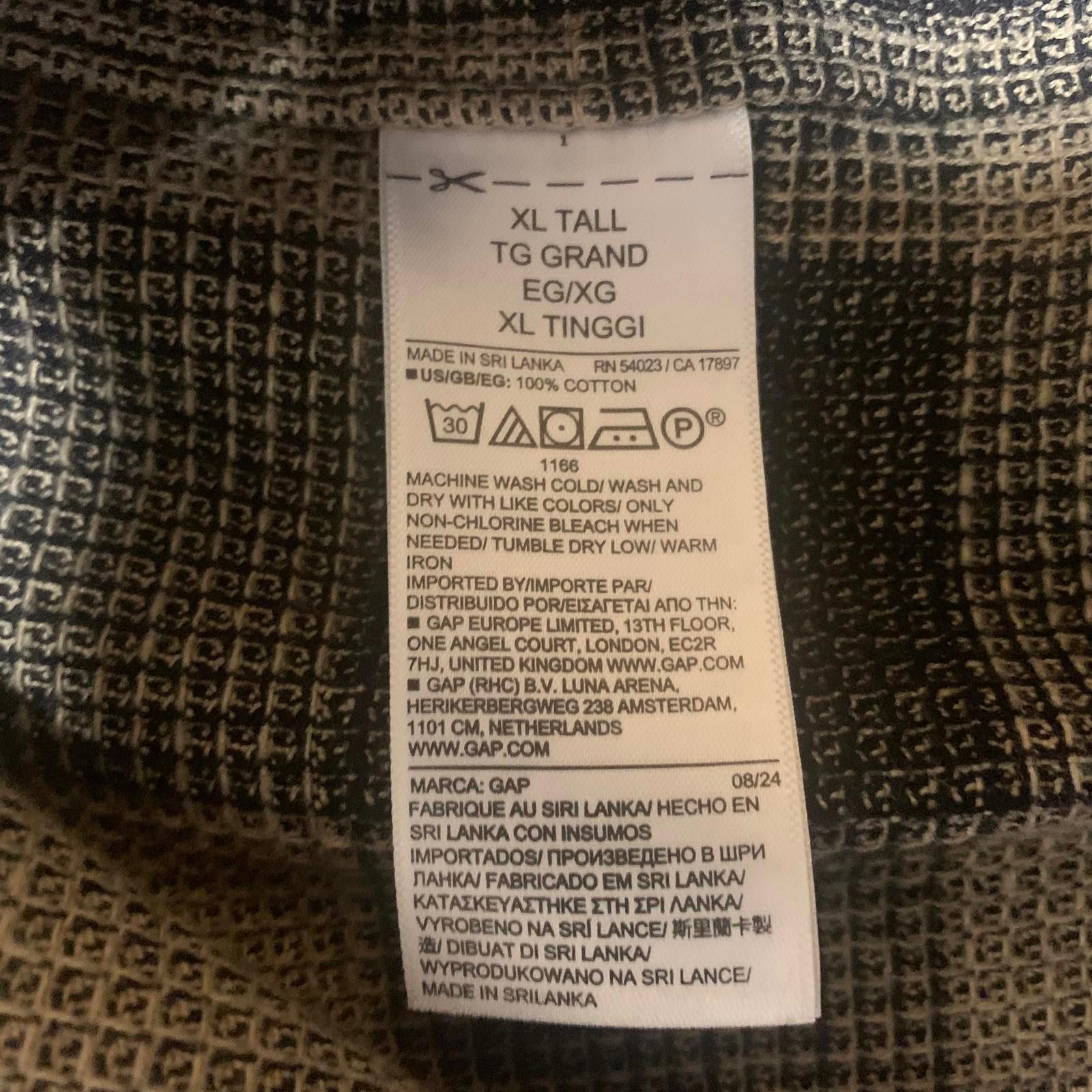 Gap GAP Men's XL Tall Olive Black Buffalo Plaid Shirt Size US XL / EU 56 / 4 - 8 Thumbnail