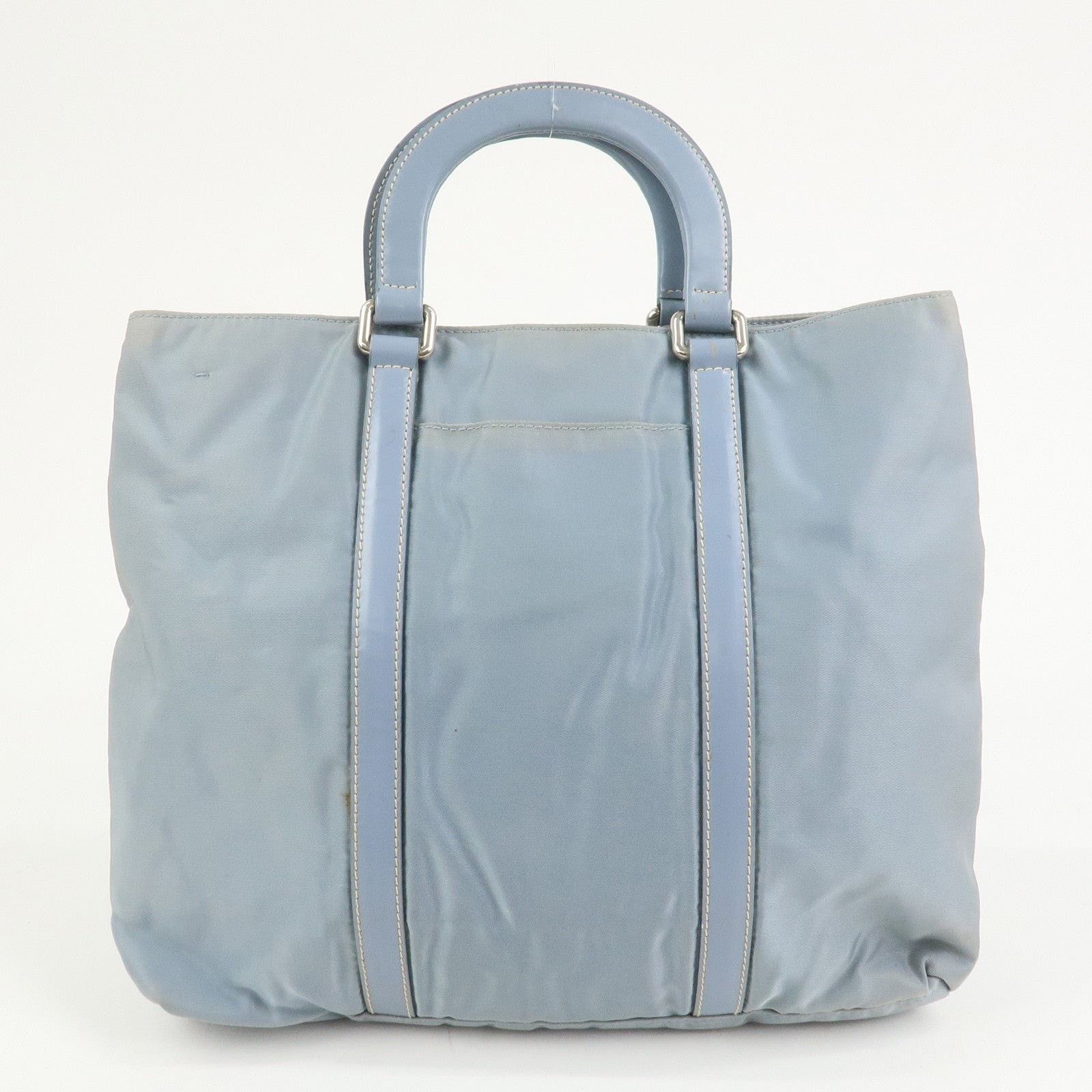 Prada Prada Triangle Logo Nylon Tote Blue Size ONE SIZE - 2 Thumbnail