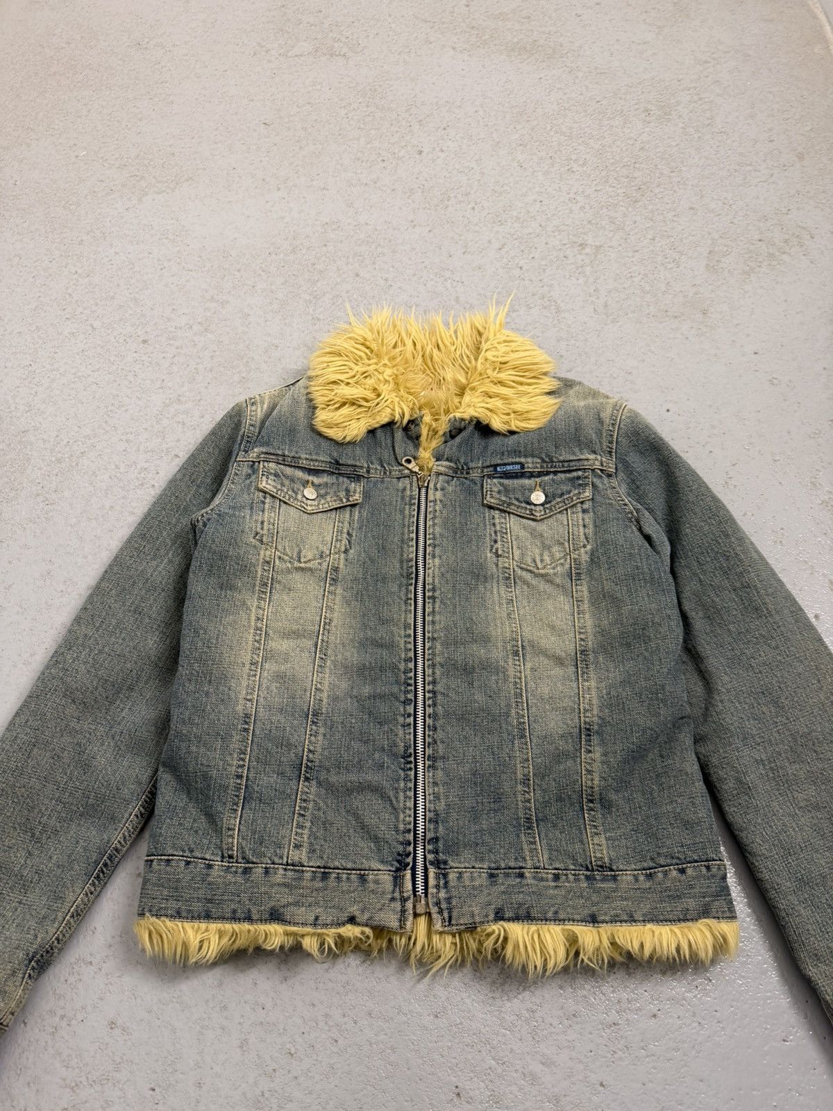 Diesel Vintage 00s Diesel Fur Y2K Jeans Jacket Size S / US 4 / IT 40 - 5 Thumbnail