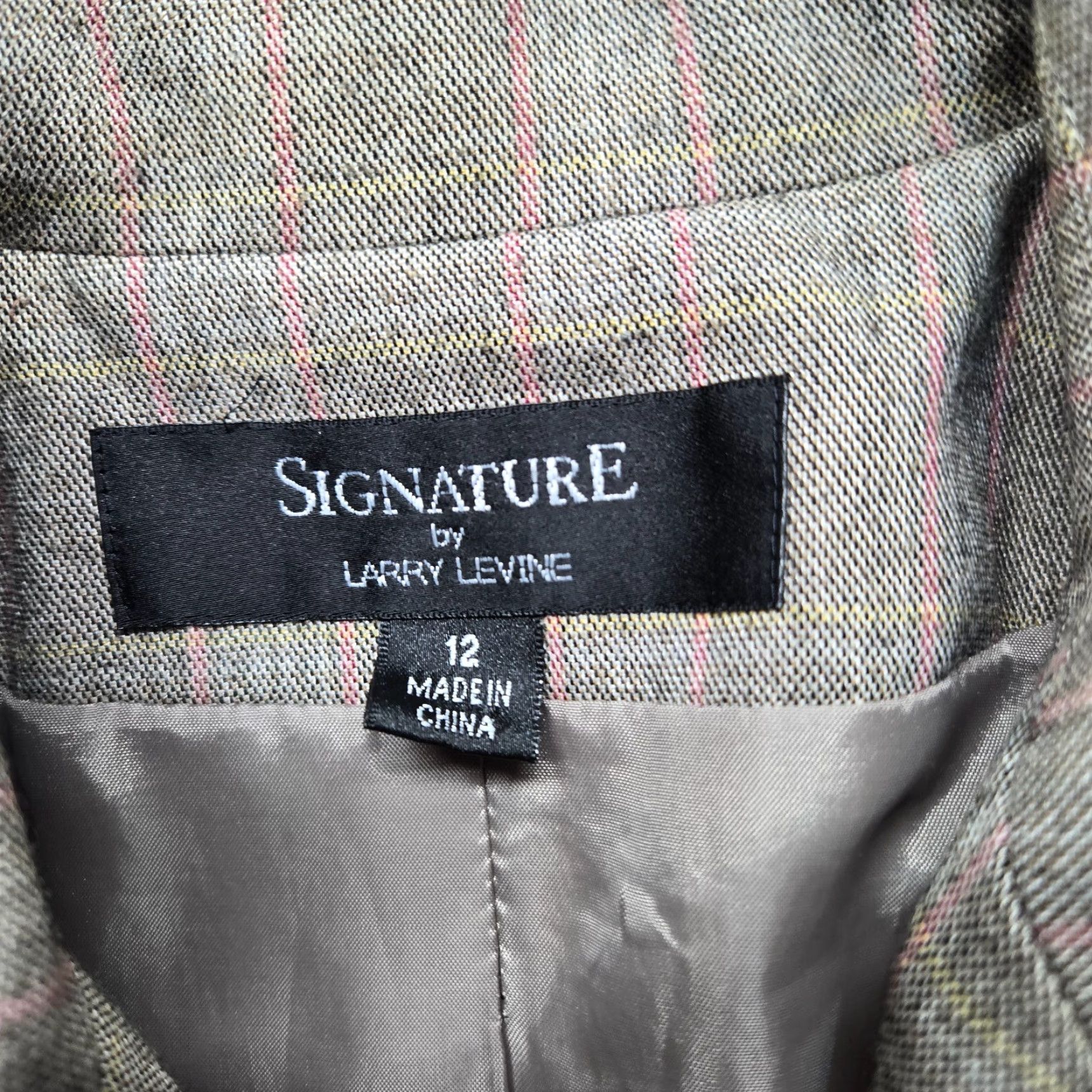 Vintage Larry Levine Blazer Women Size 12 Gray Single-Breasted 1-Button Classic Notch Lapel Lined Formal Workwear Jacket Size XL / US 12-14 / IT 48-50 - 3 Thumbnail