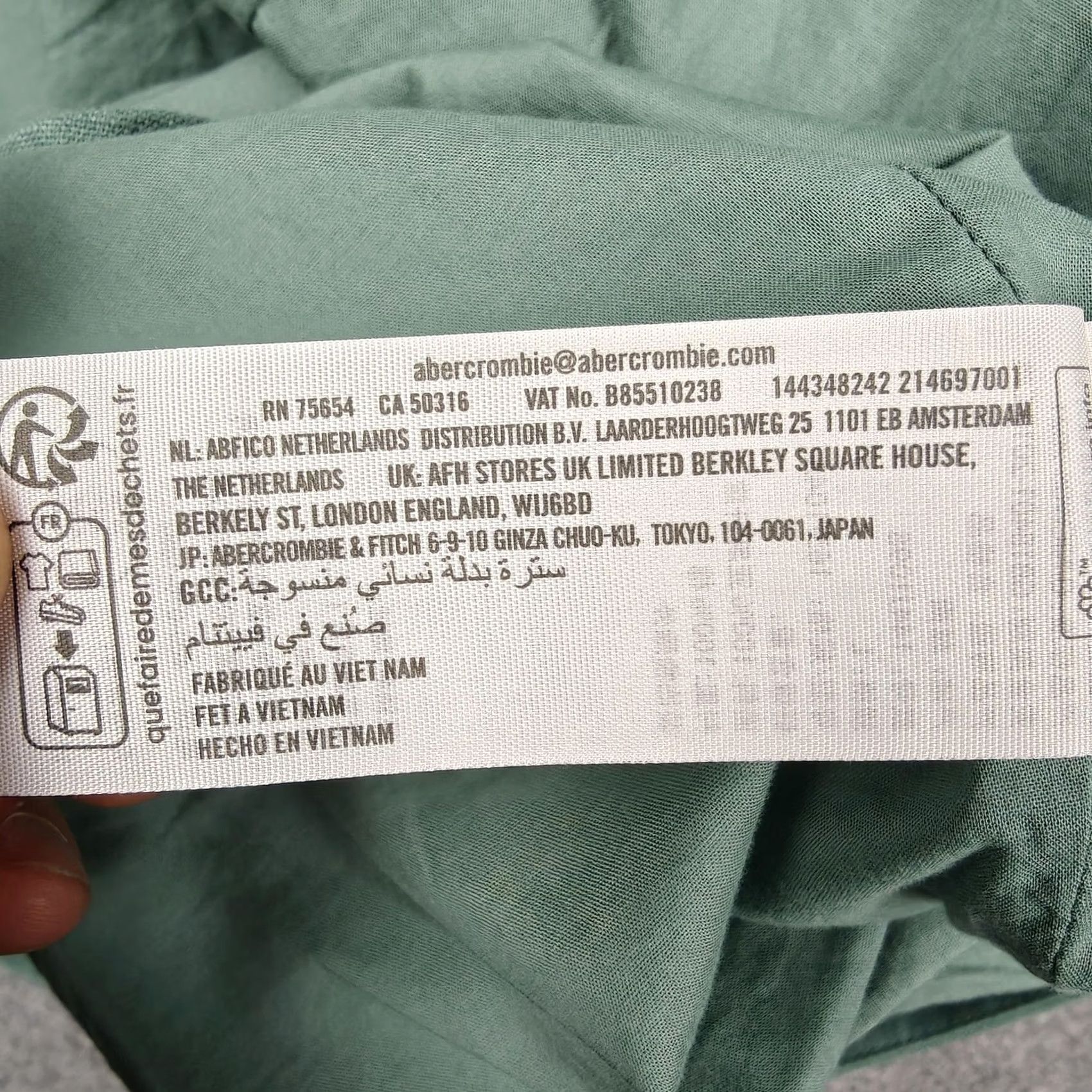 Abercrombie & Fitch Abercrombie & Fitch Blazer Womens L Green Linen Short Sleeve Two-Button Jacket Size 36" / US 14 / IT 50 - 5 Thumbnail