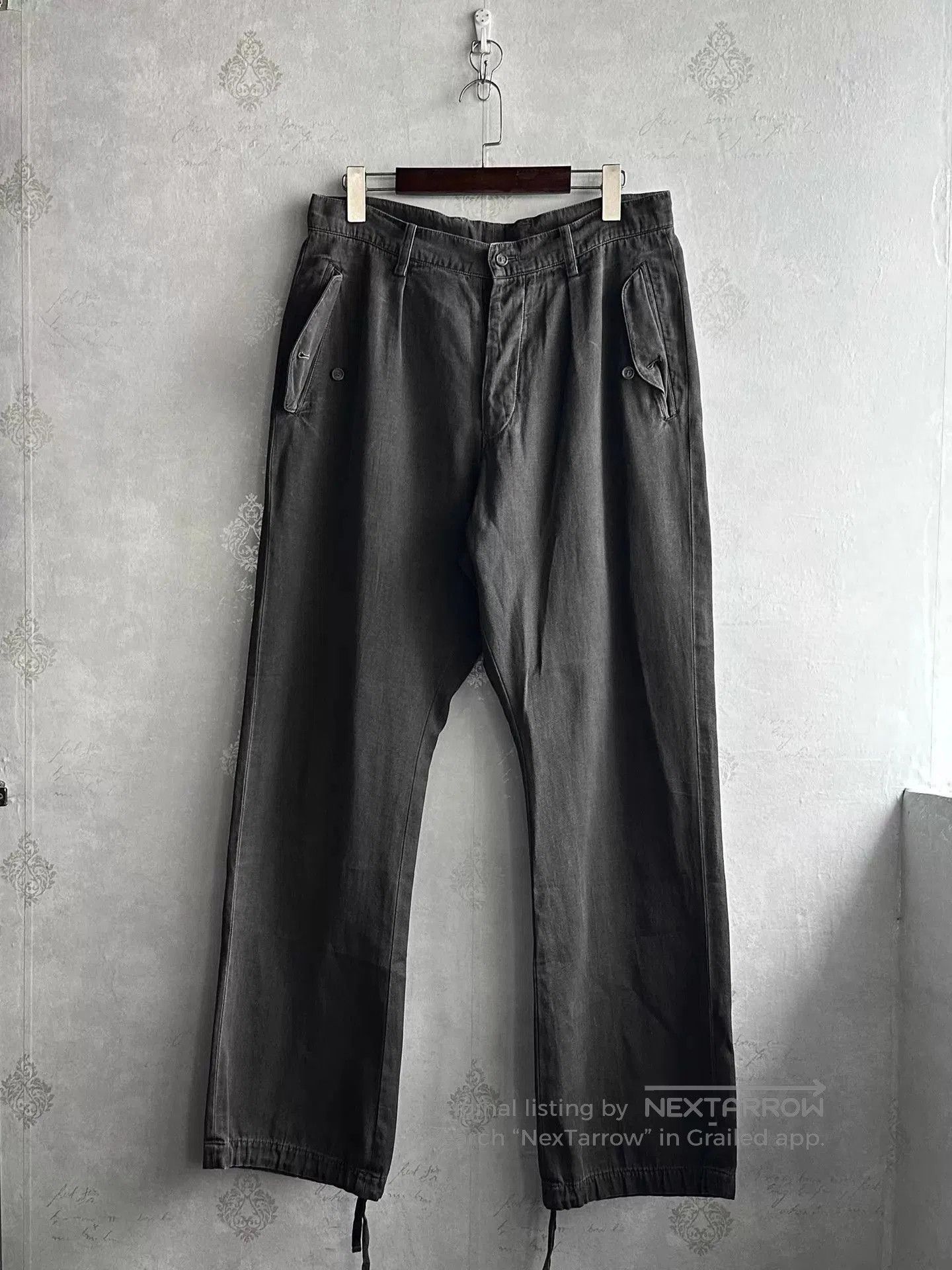 Issey Miyake Gray Casual Pants with Drawstring Hem . Size US 32 / EU 48 - 1 Thumbnail