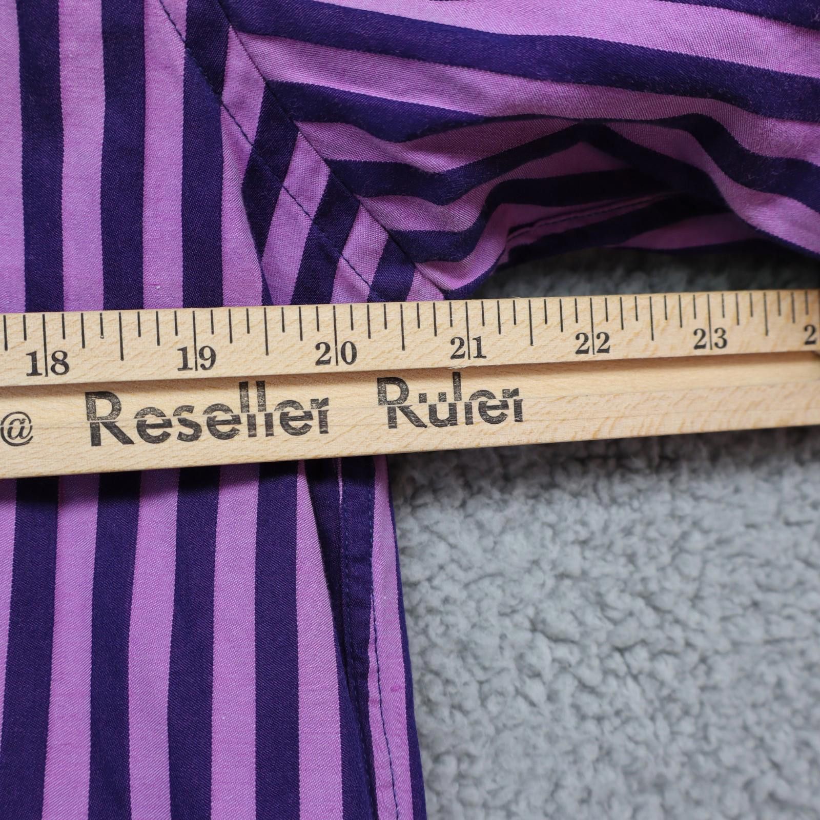 Dragonfly D Clothing Dragonfly Button Purple Striped Large 100% cotton Size US L / EU 52-54 / 3 - 2 Thumbnail