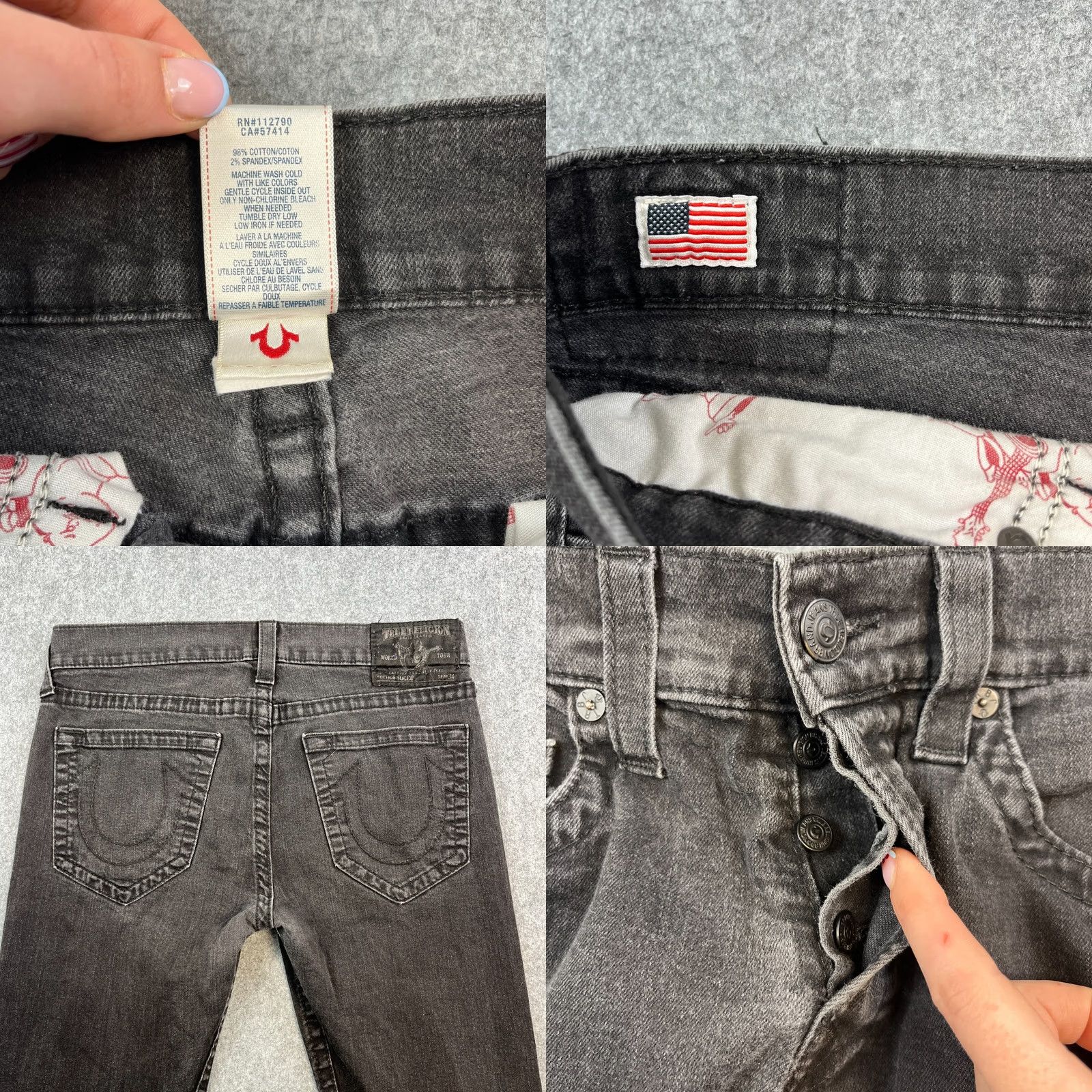 True Religion True Religion Jeans Slim Tapered 34 32 Dark Wash Black Stretch USA Made Mens Size US 34 / EU 50 - 8 Thumbnail
