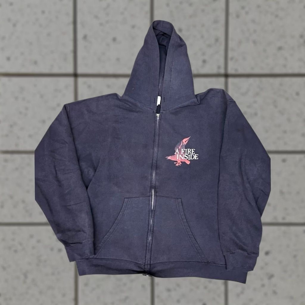 Streetwear × Vintage Y2k fall out boy black zip up emo grunge