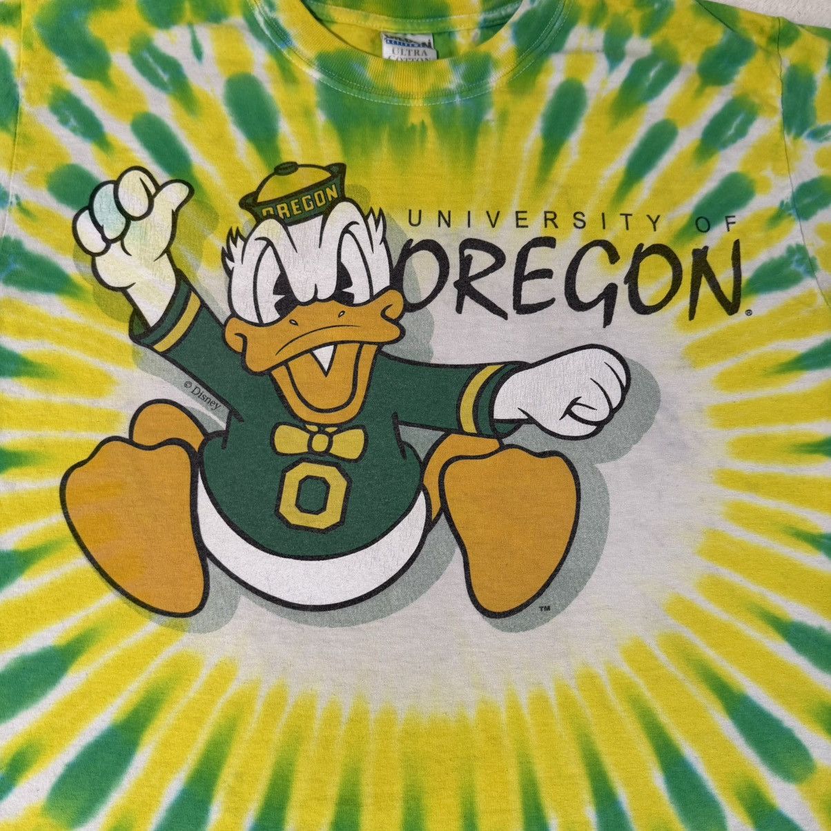 Disney Vintage Y2K Oregon Ducks Donald Duck Tie Dye T-Shirt Size US M / EU 48-50 / 2 - 2 Thumbnail