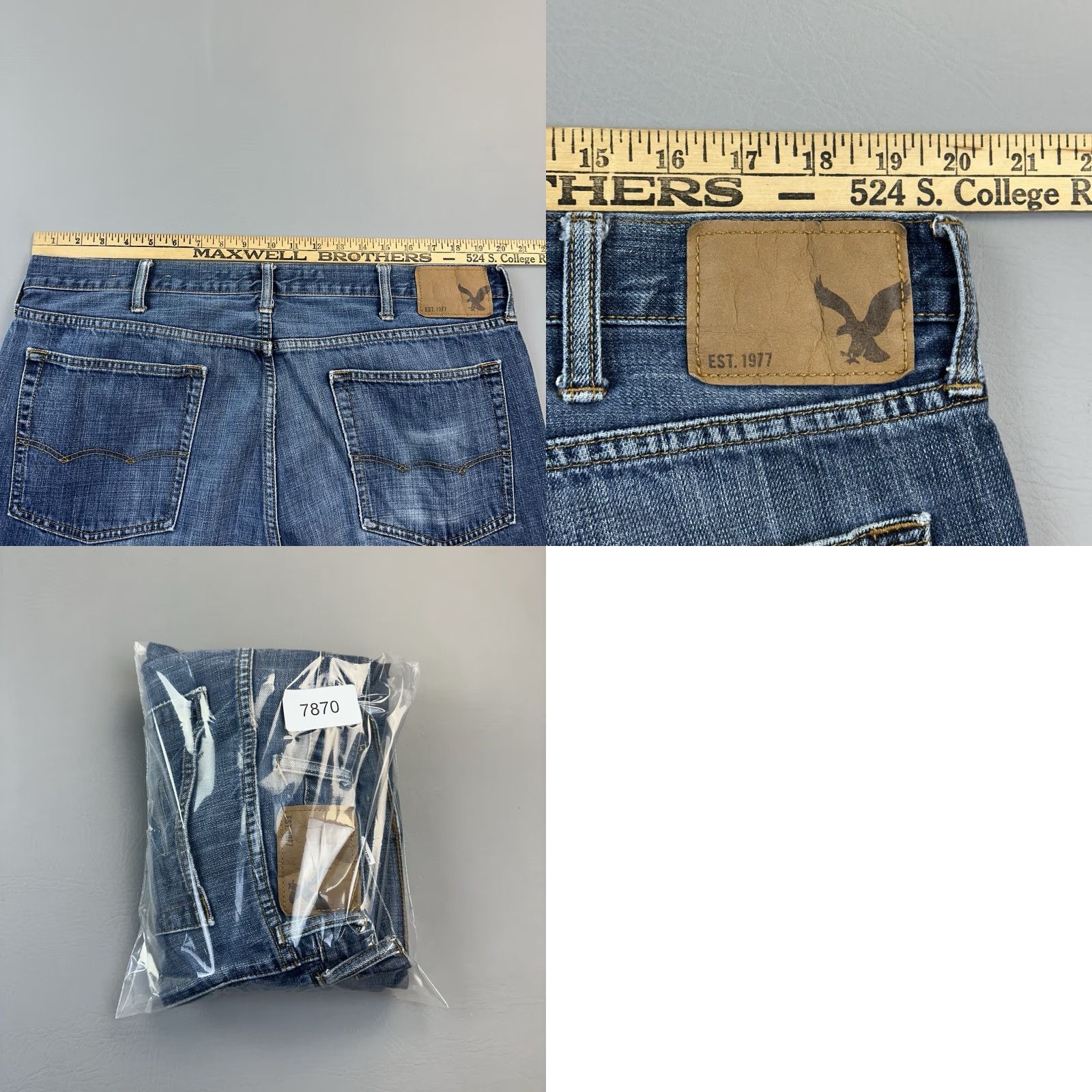 American Eagle Outfitters American Eagle Jeans Mens 38x32 Dark Wash Bootcut Distressed 5-Pocket Denim Cotton Blue Jeans Mens Regular Bootcut USA | 40x31 Size US 38 / EU 54 - 9 Thumbnail