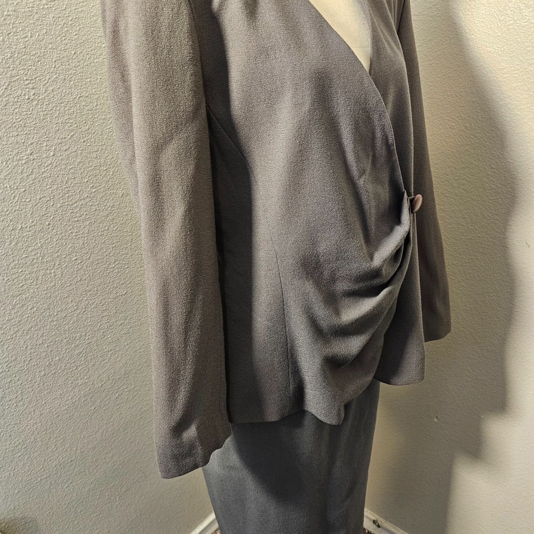 Jones New York VINTAGE Jones New York Skirt Suit Women 14 Green Woven Short Career Business Wool Size 36" / US 14 / IT 50 - 5 Thumbnail