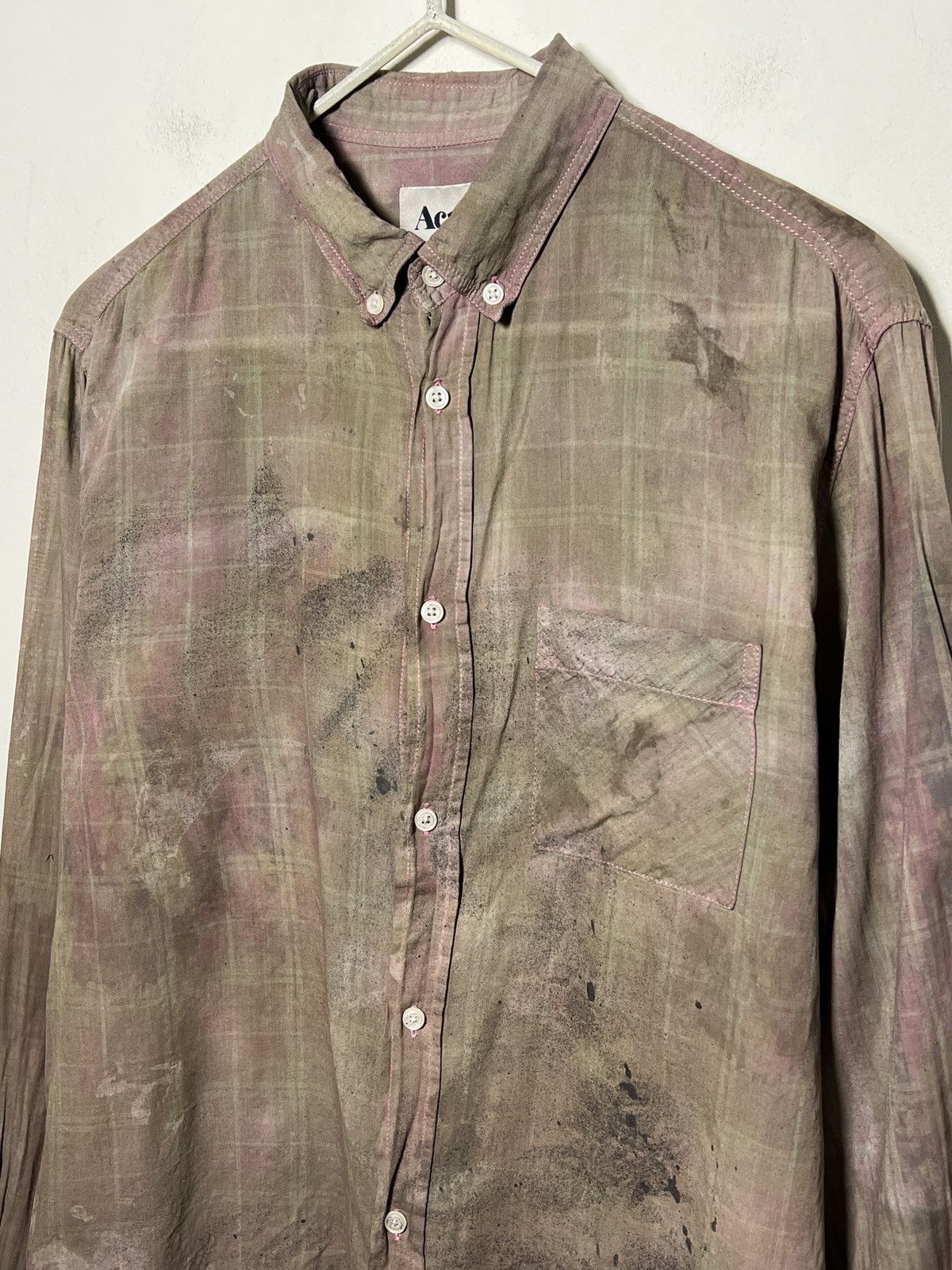 Acne Studios Acne Studios distressed and artfully chaotic painted shirt Size US M / EU 48-50 / 2 - 5 Thumbnail