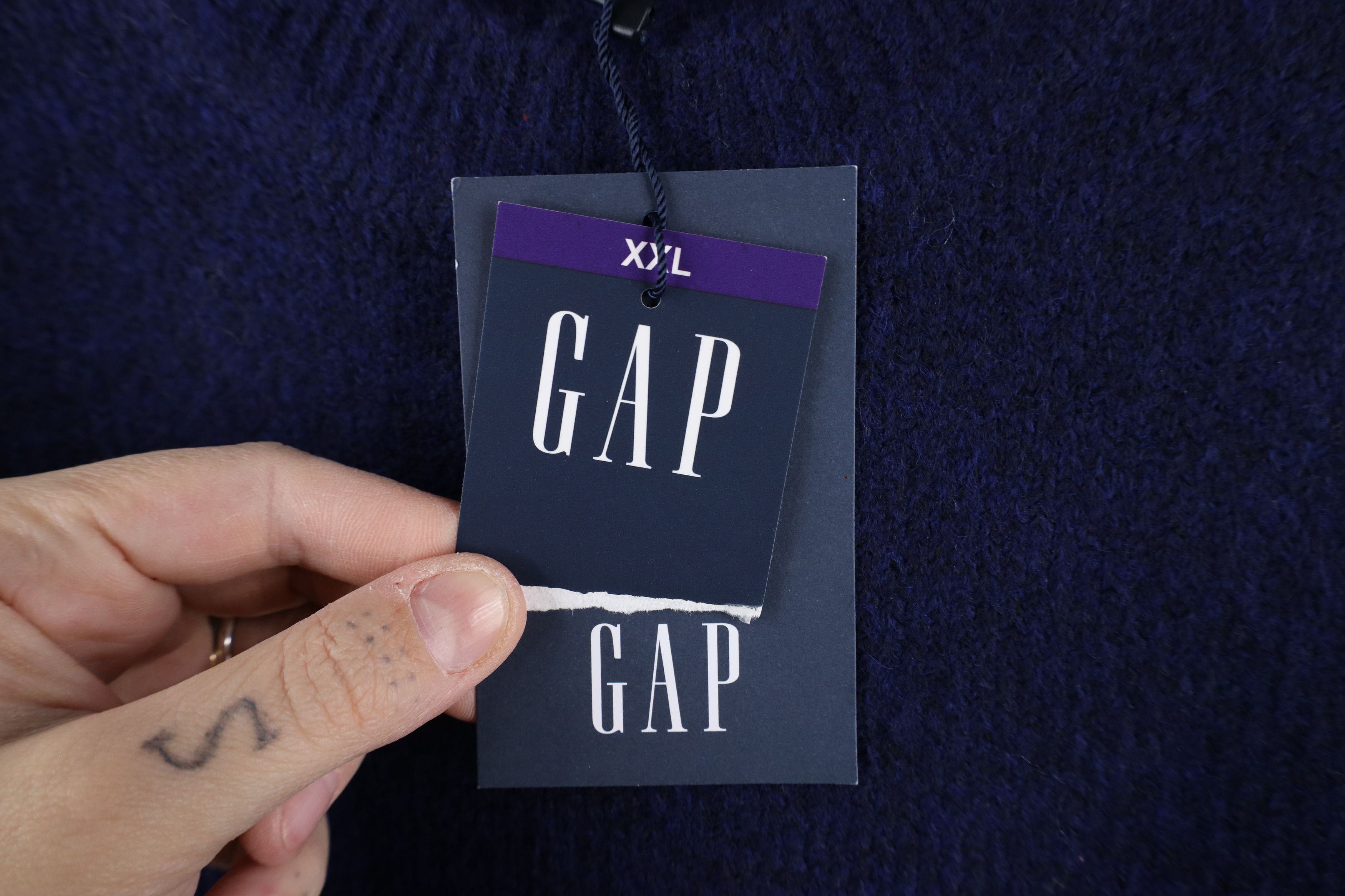 Gap × Vintage New Gap Stretch Ribbed Knit Crewneck Sweater Heather Blue Size US XXL / EU 58 / 5 - 5 Thumbnail