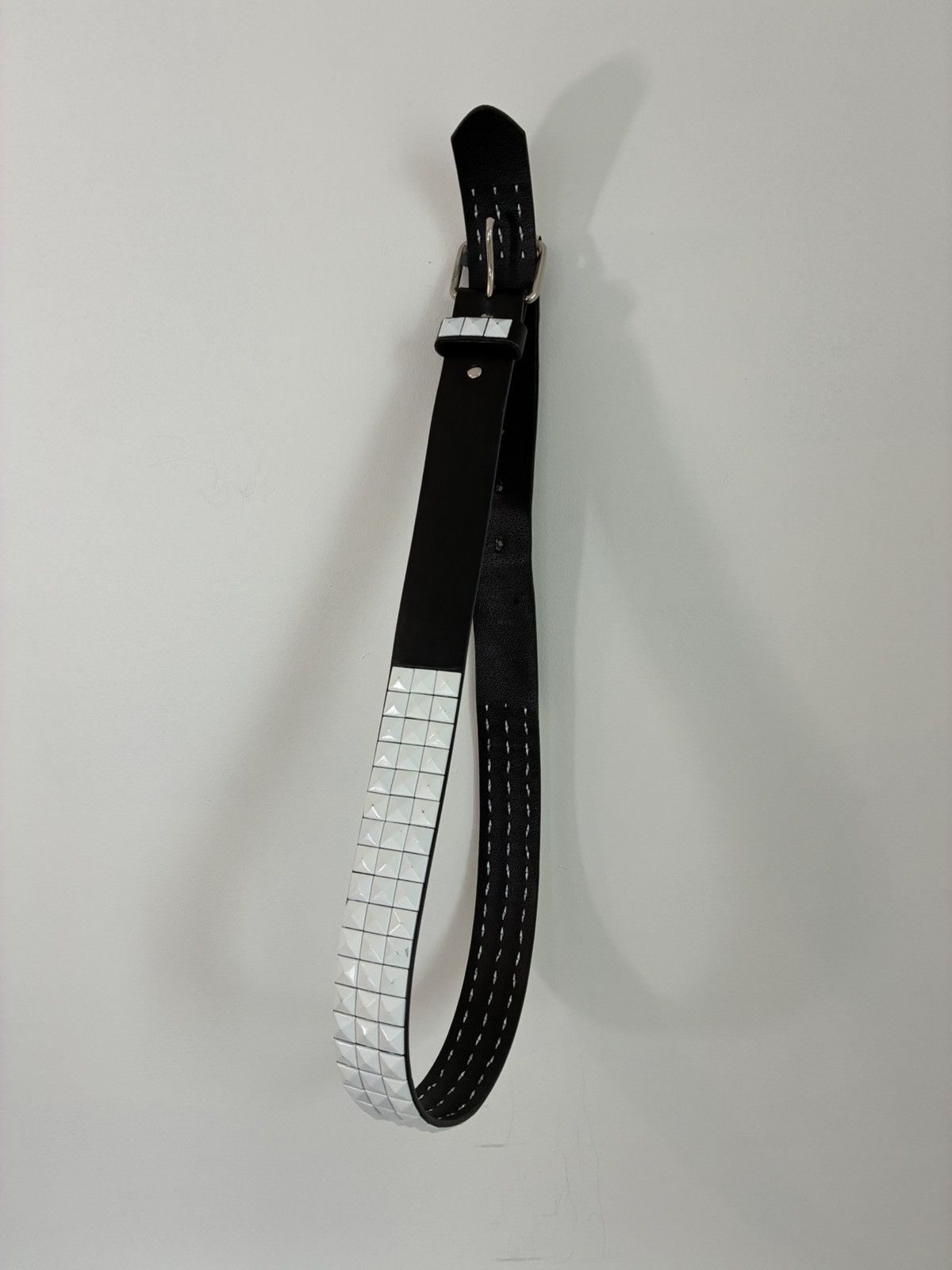 Vintage Vintage Distressed Studded Leather Y2K Punk Belt Size 34 - 8 Thumbnail