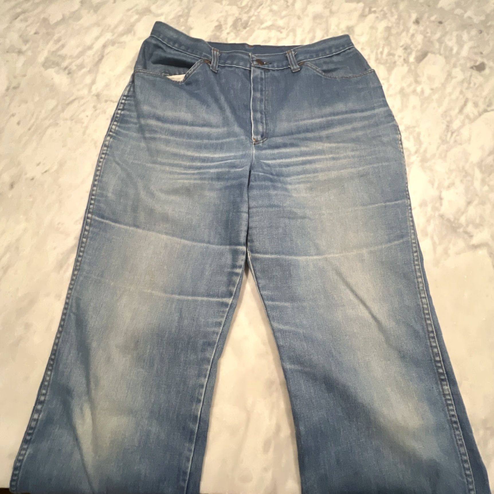 Sears VINTAGE Sears Jeans Womens 18 Blue Denim High Rise 70s Faded Made in USA Retro Size 40" / US 18 - 7 Thumbnail