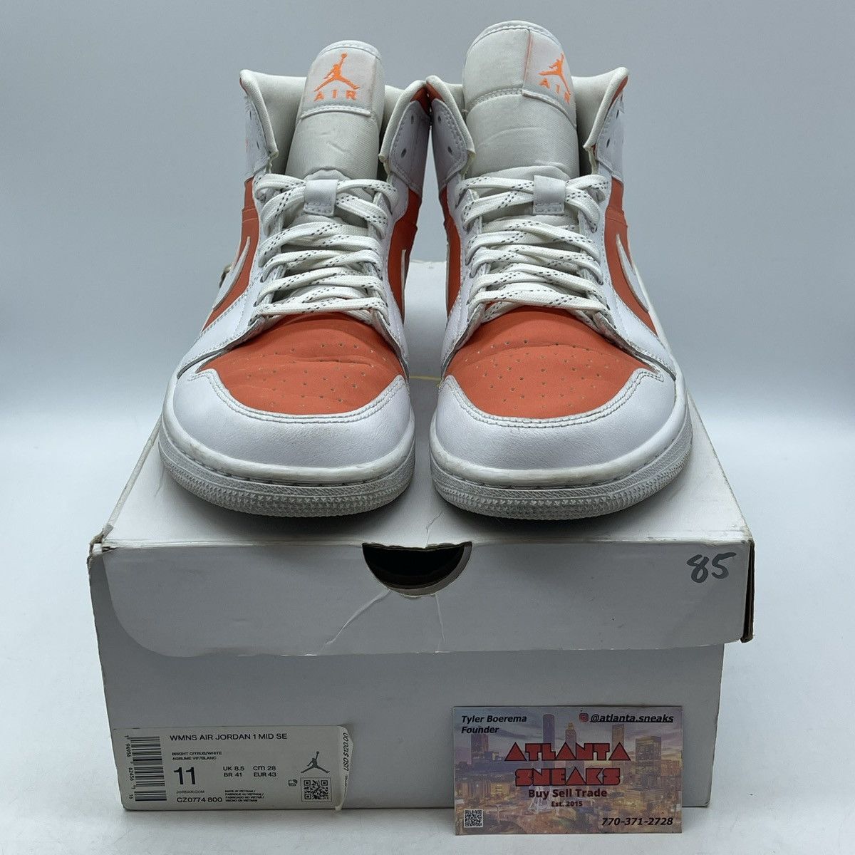 Jordan Brand Wmns air Jordan 1 mid bright citrus Size US 11 / IT 41 - 2 Thumbnail