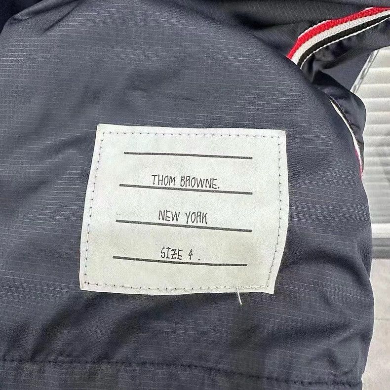 Thom Browne Thom Browne Blue and gray striped parker coat Size US XL / EU 56 / 4 - 5 Thumbnail