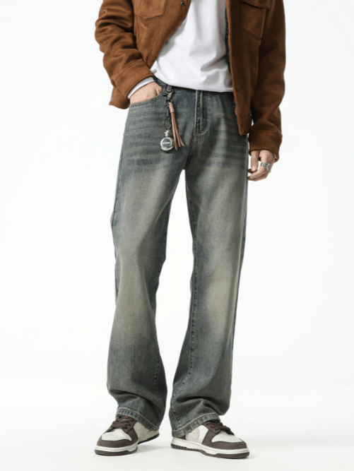 Japanese Brand American street distressed whisker straight loose jeans y2k Size US 32 / EU 48 - 1 Thumbnail