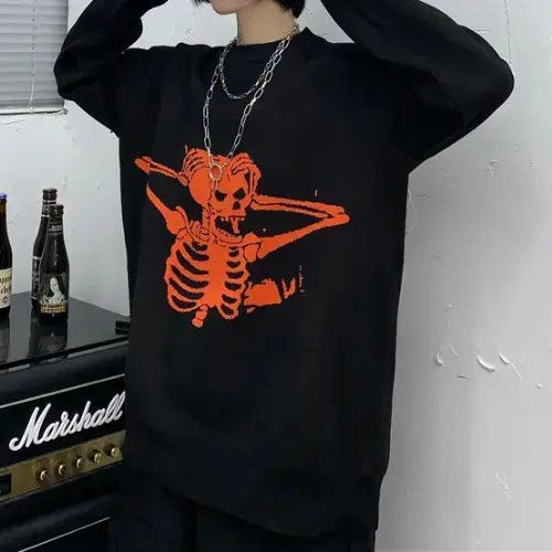 Other Red Skeleton Loose Knitted Sweater Size US M / EU 48-50 / 2 - 4 Thumbnail