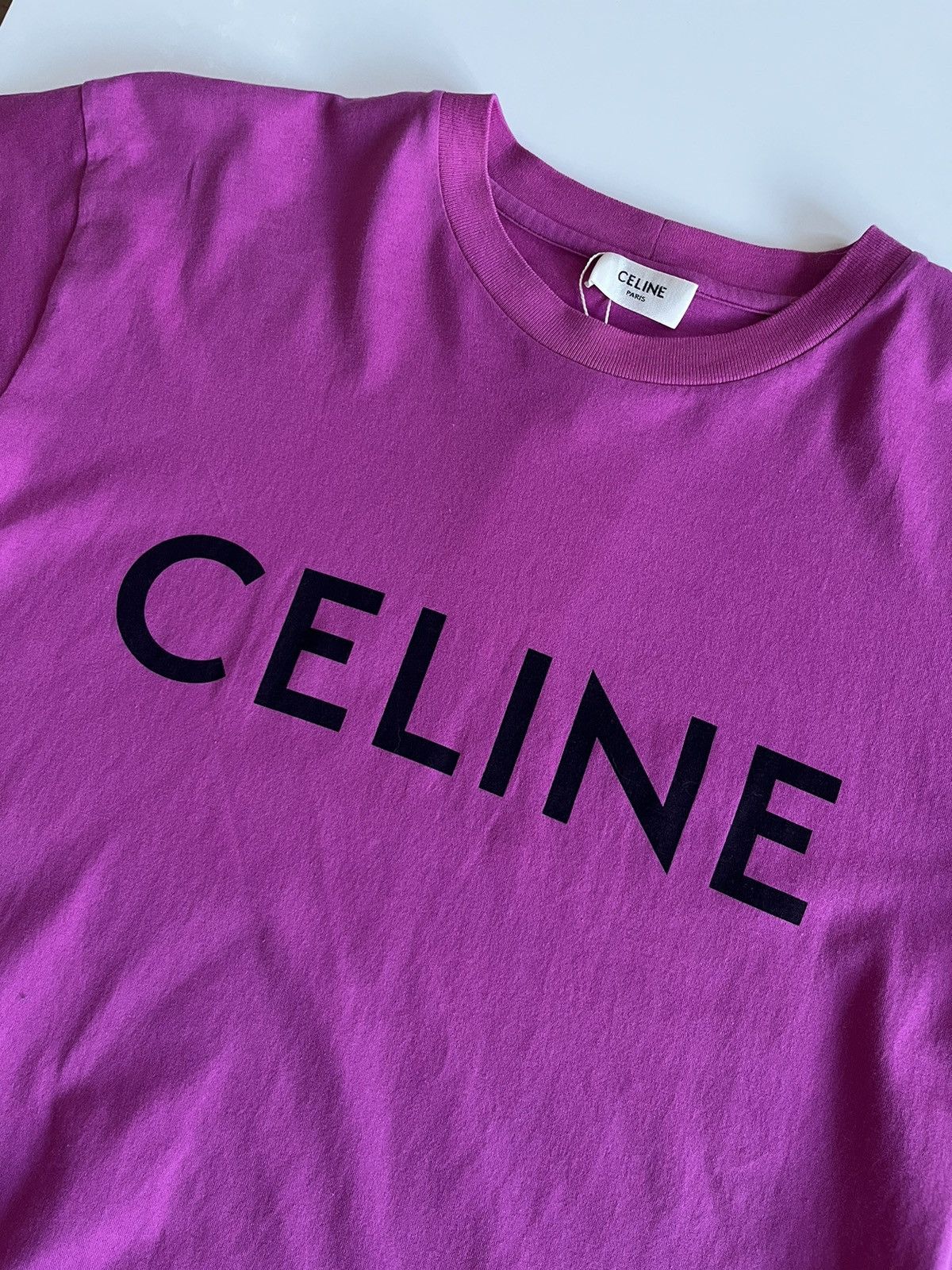 Celine × Hedi Slimane Celine Paris by Hedi Slimane Pink Tee Size US S / EU 44-46 / 1 - 2 Thumbnail