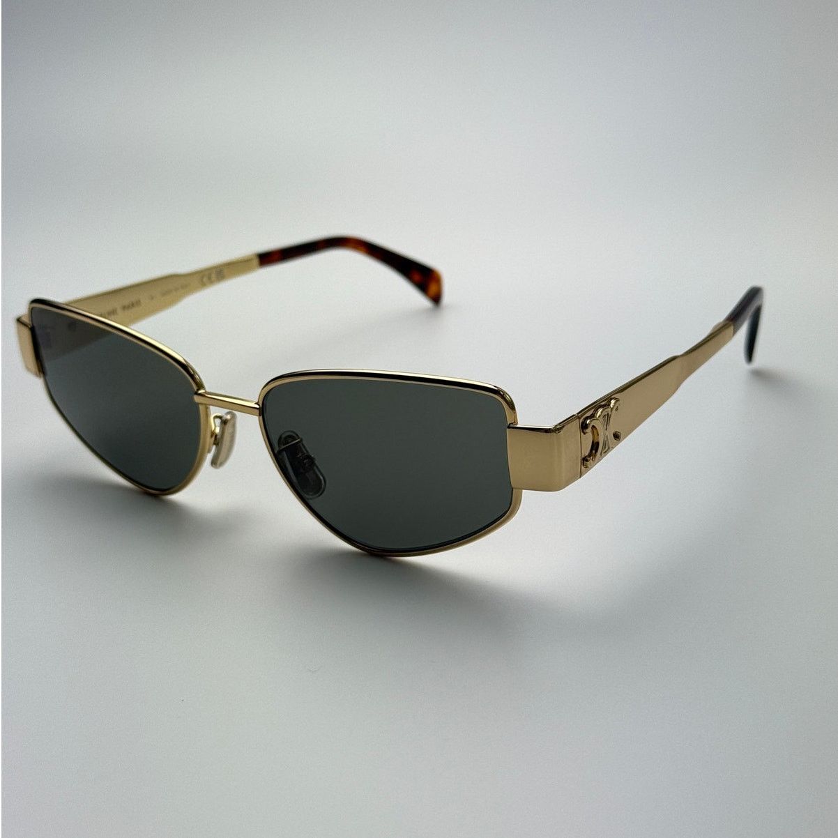 Celine NEW Celine Sunglasses Metal Triomphe CL40293U 30N Gold Green Size ONE SIZE - 3 Thumbnail
