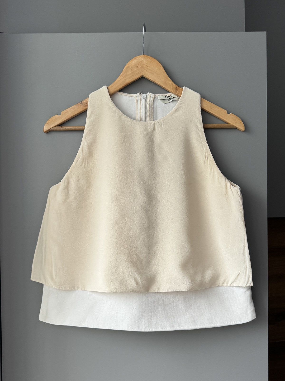 Fendi Fendi Creme Layered Sleveless Top Size S / US 4 / IT 40 - 1 Thumbnail