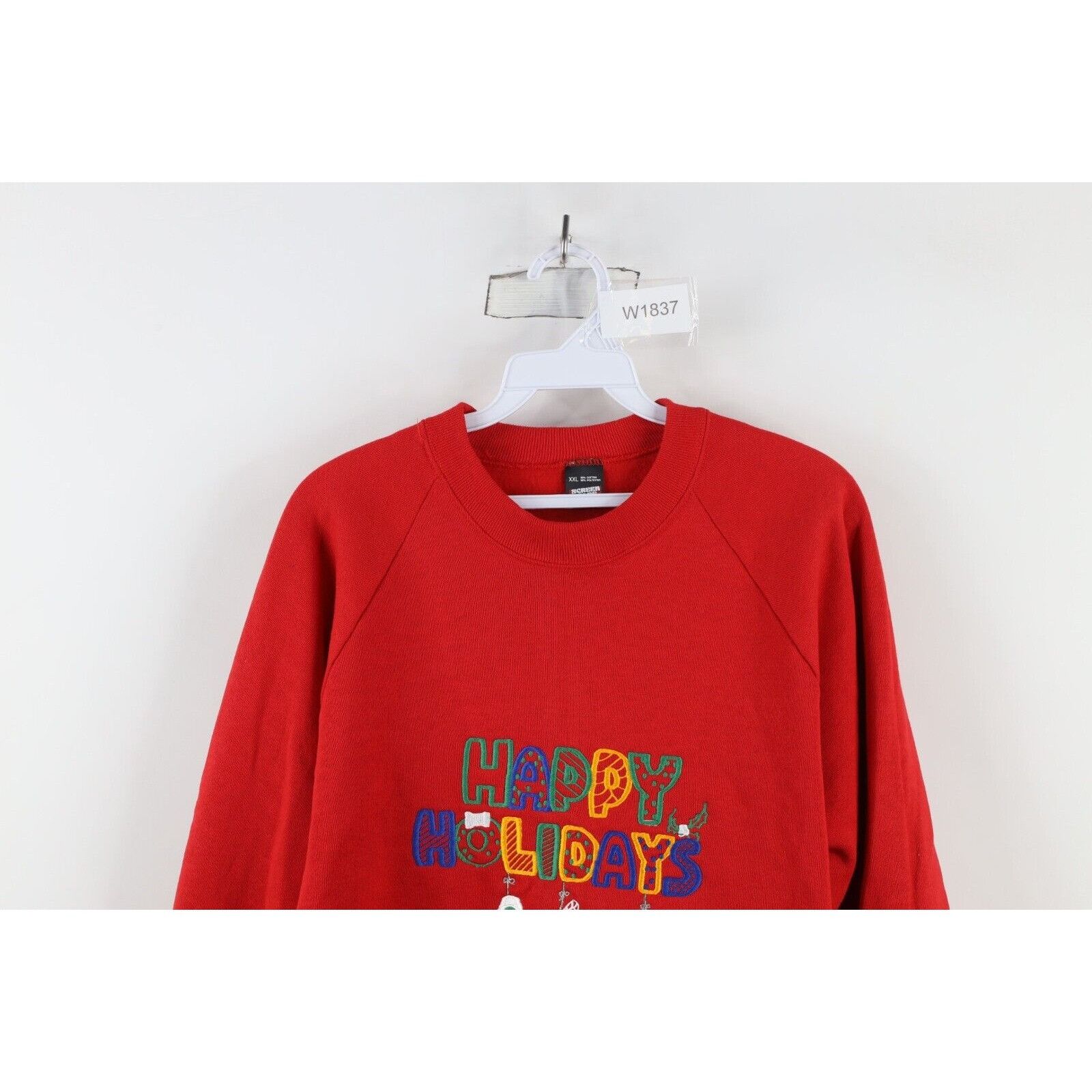 Vintage Vintage 90s Streetwear Christmas Happy Holidays Sweatshirt Size XXL / US 16-18 / IT 52-54 - 2 Thumbnail