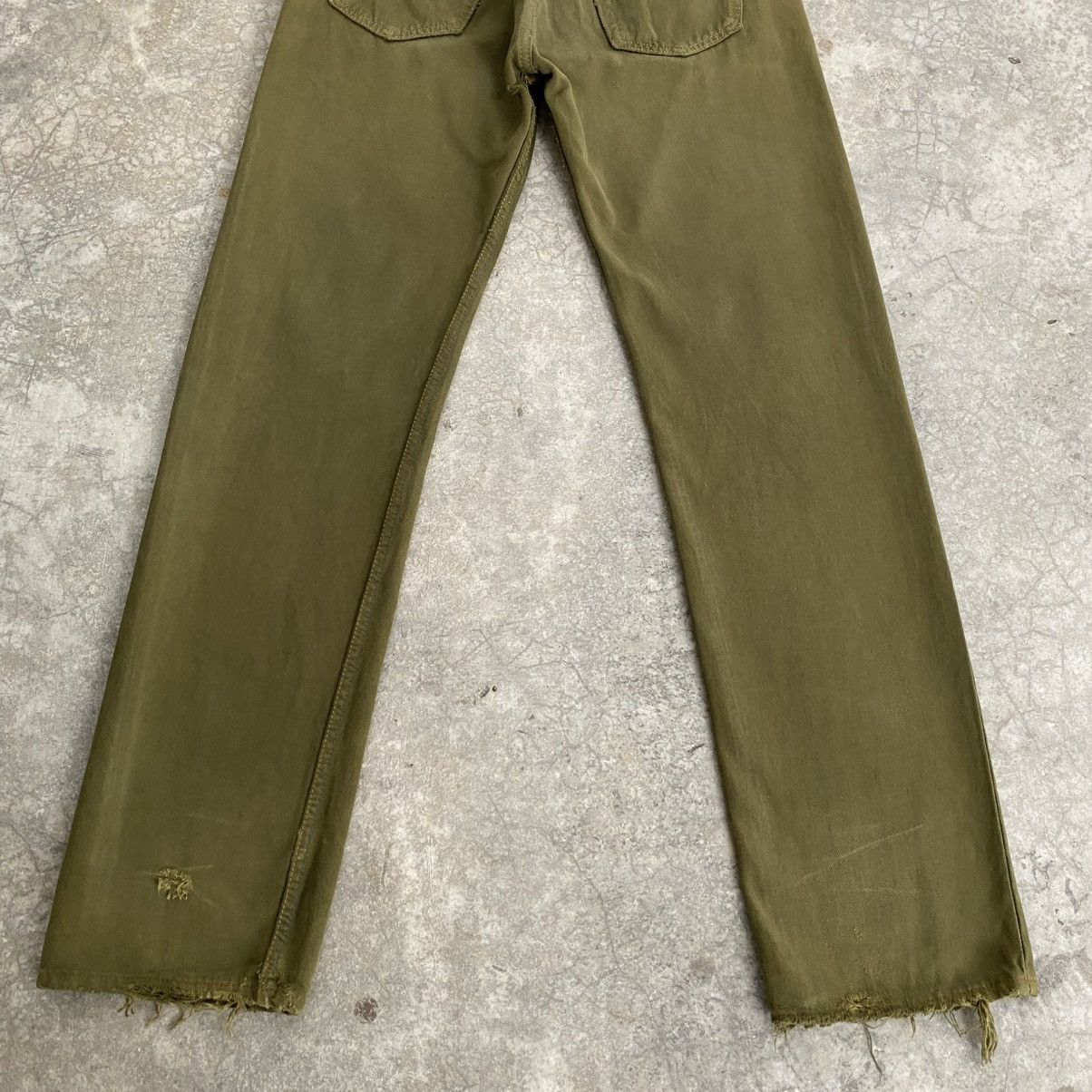 Levi's Vintage Levis 501 Faded Green Overdyed Distressed Jeans Size US 31 - 11 Thumbnail