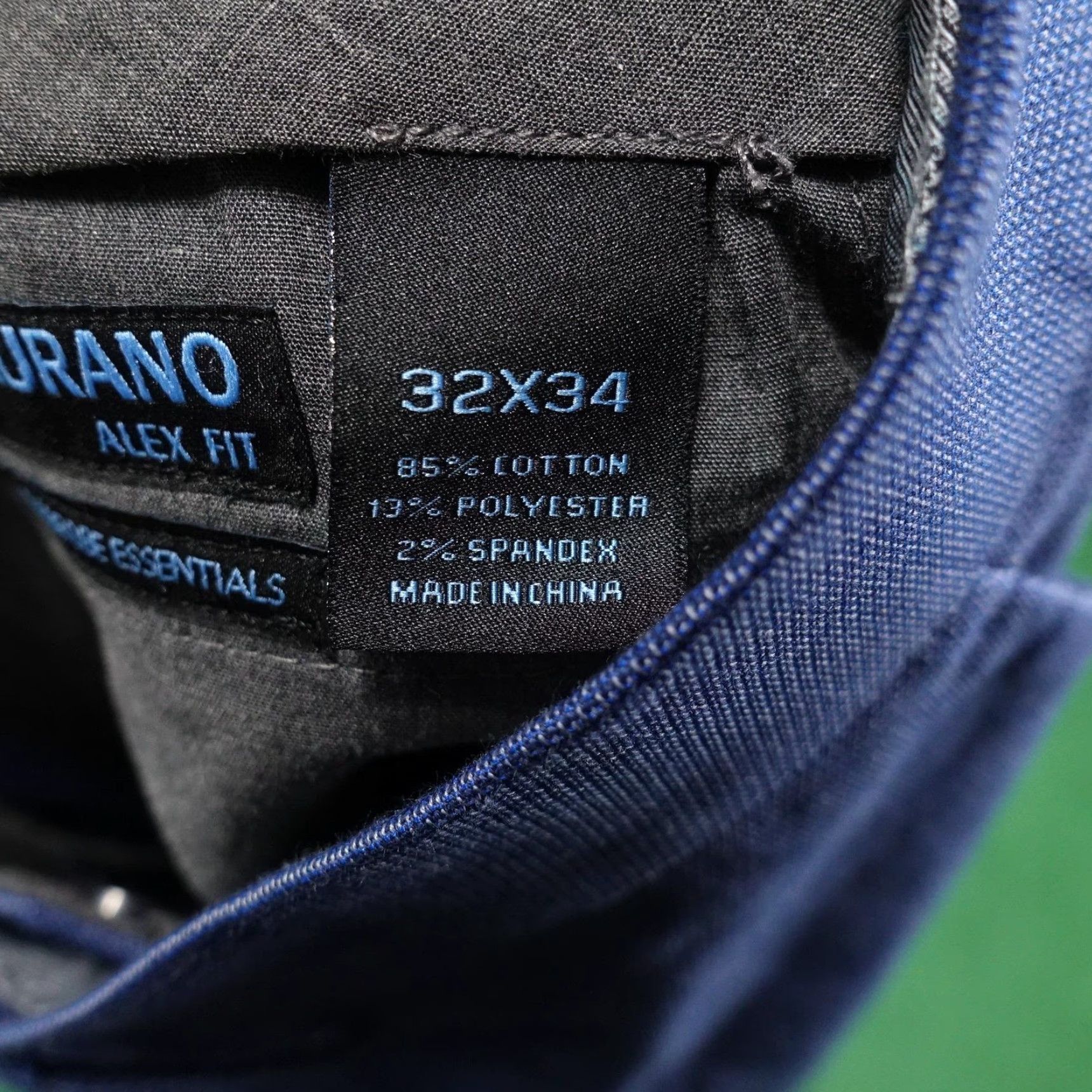 Murano Murano Alex Fit Mens Dress Pants 32x34 Blue Solid Flat Front Stretch Pockets Zip Back Welt Slacks Wardrobe Essentials Size US 32 / EU 48 - 7 Thumbnail