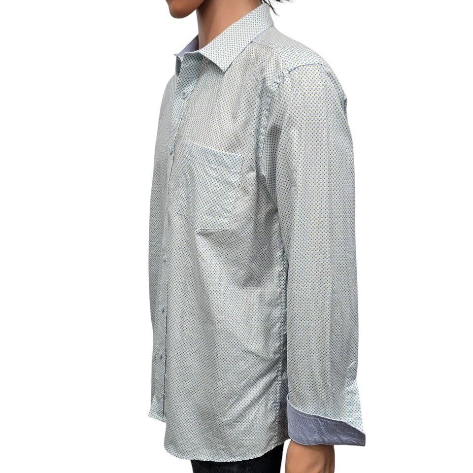 Johnston & Murphy Johnston & Murphy Dress Shirt Geo Print Contrast Flip Cuff L Size US L / EU 52-54 / 3 - 9 Thumbnail