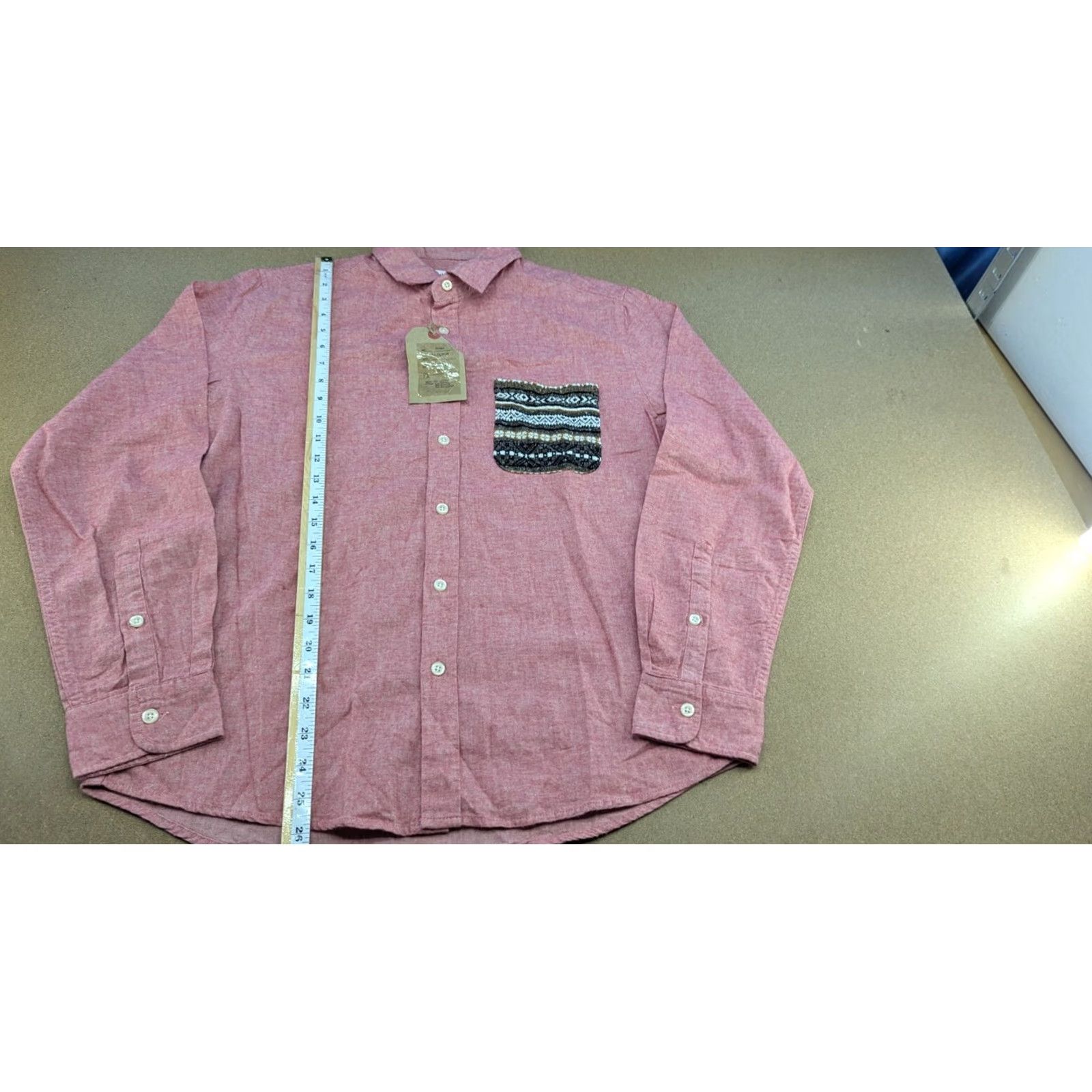 Vintage Corisco Japan Mens Button Down Shirt M Pink Plain Cotton front Pocket Shirt Mens M Pink Cotton Button-Up Front Pocket Size US M / EU 48-50 / 2 - 3 Thumbnail