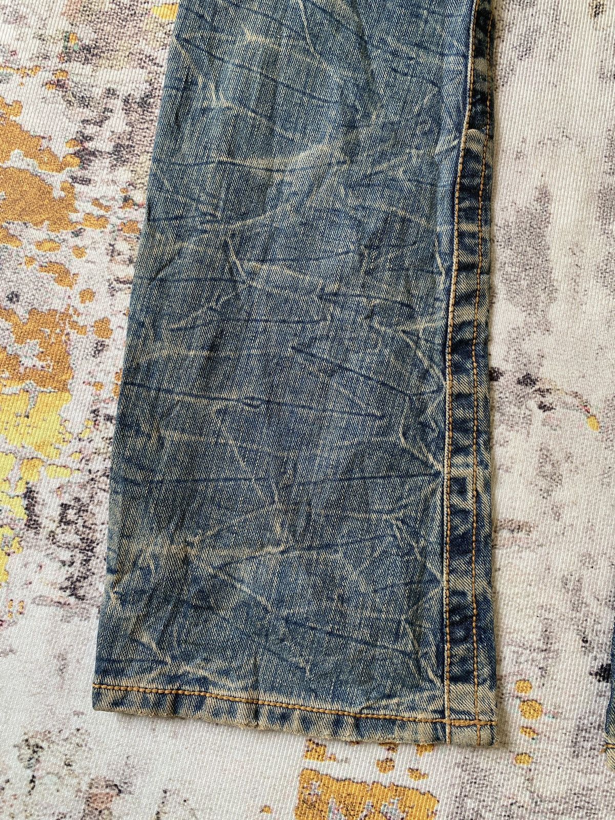 Japanese Brand Rattle Trap Claw Mark Distressed Curve Leg Flare Denim Size US 32 / EU 48 - 12 Thumbnail