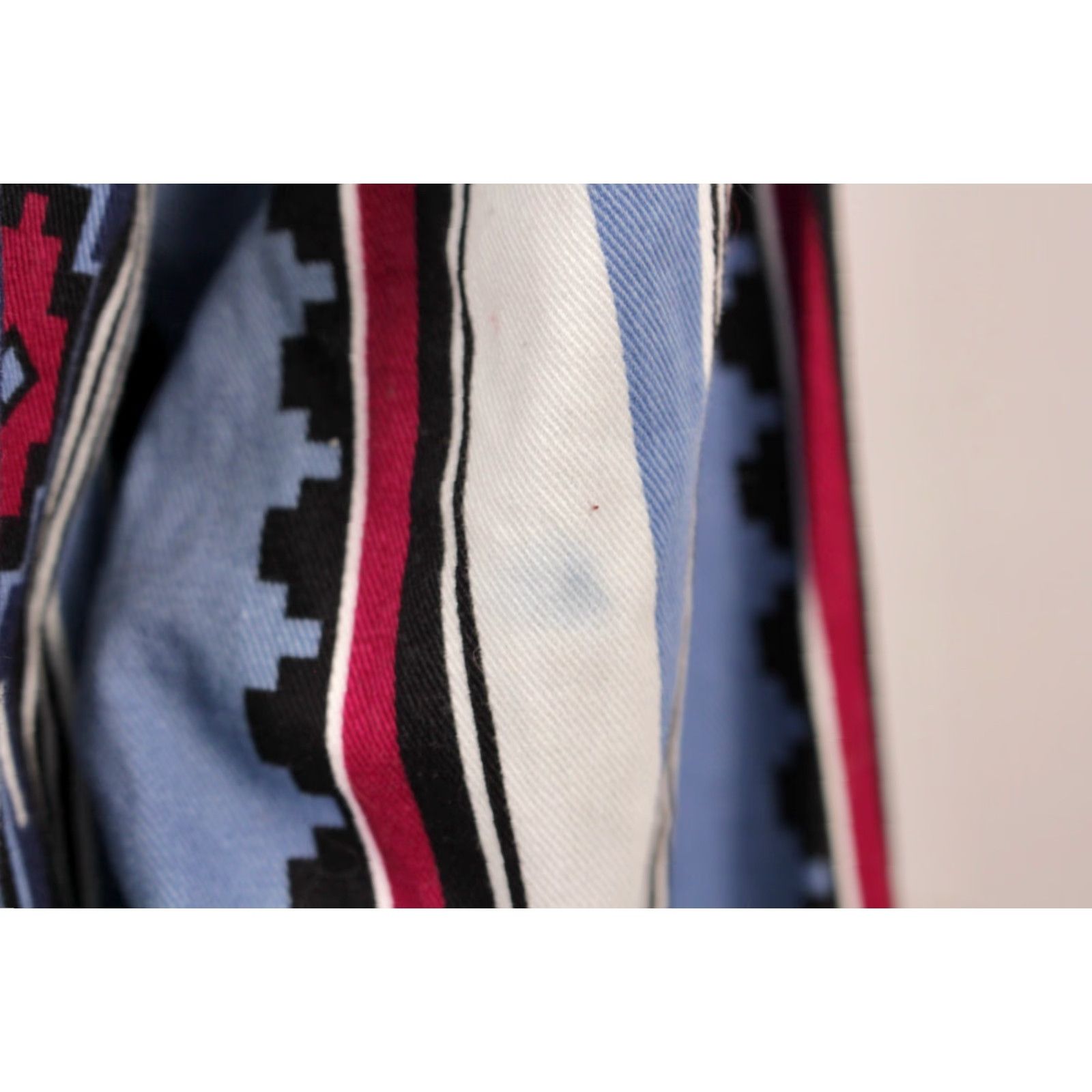 Armani Karman Western Shirt XL 1990s VTG Black Blue Red Aztec Print Mens Shirt Size US XL / EU 56 / 4 - 8 Thumbnail