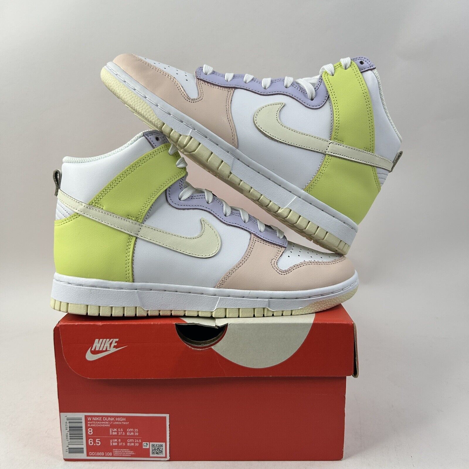 Nike Nike Dunk High WMNS “Cashmere/Lemon Twist” 2024 Size US 8 / IT 38 - 1 Thumbnail