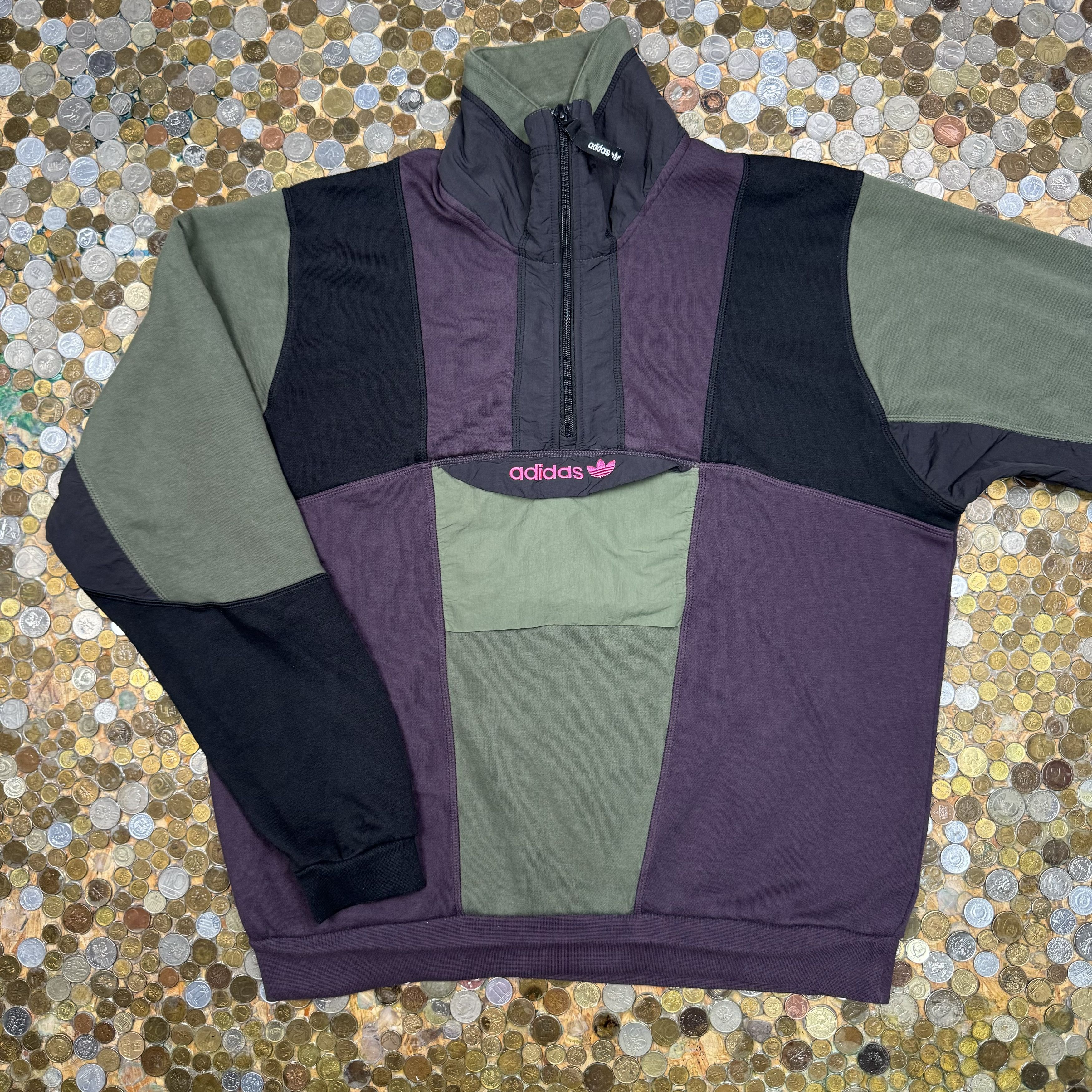 Adidas adventure vintage anorak sweatshirt zip fleece 90's