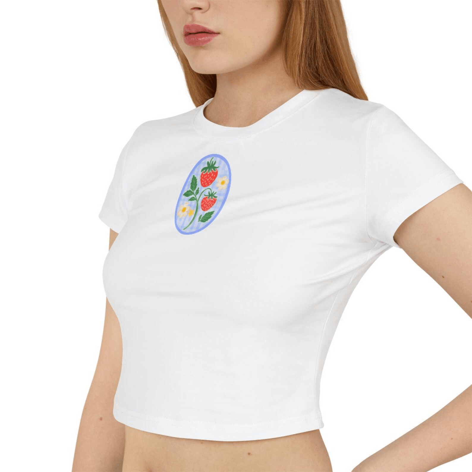 Other Strawberry & Vineyard Flowers Baby Tee Crop Top Size US M / EU 48-50 / 2 - 4 Thumbnail