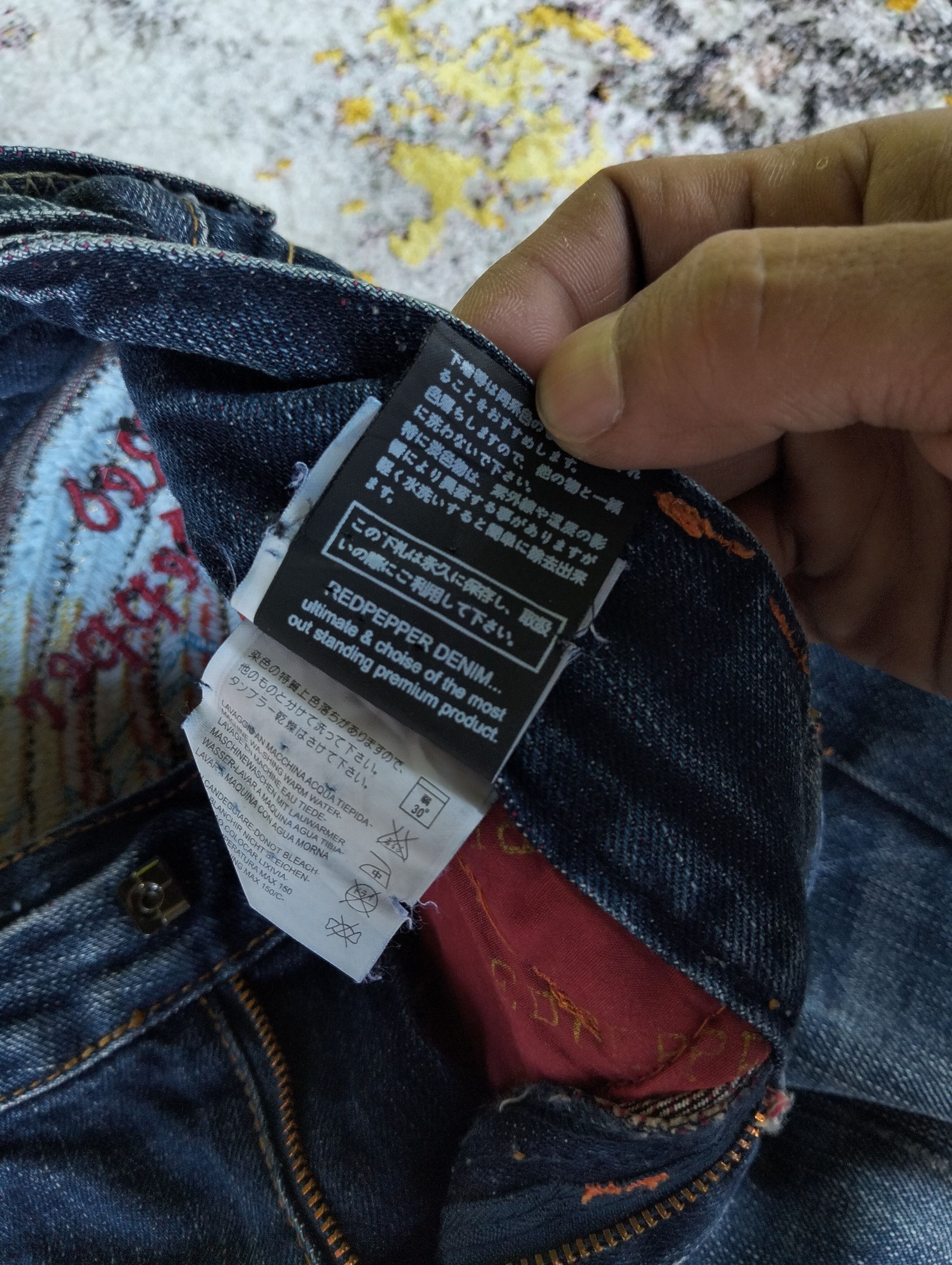 Tornado Mart Japanese Red Pepper Flared Embroidered Indian Low Rise Jeans Size US 28 / EU 44 - 17 Thumbnail