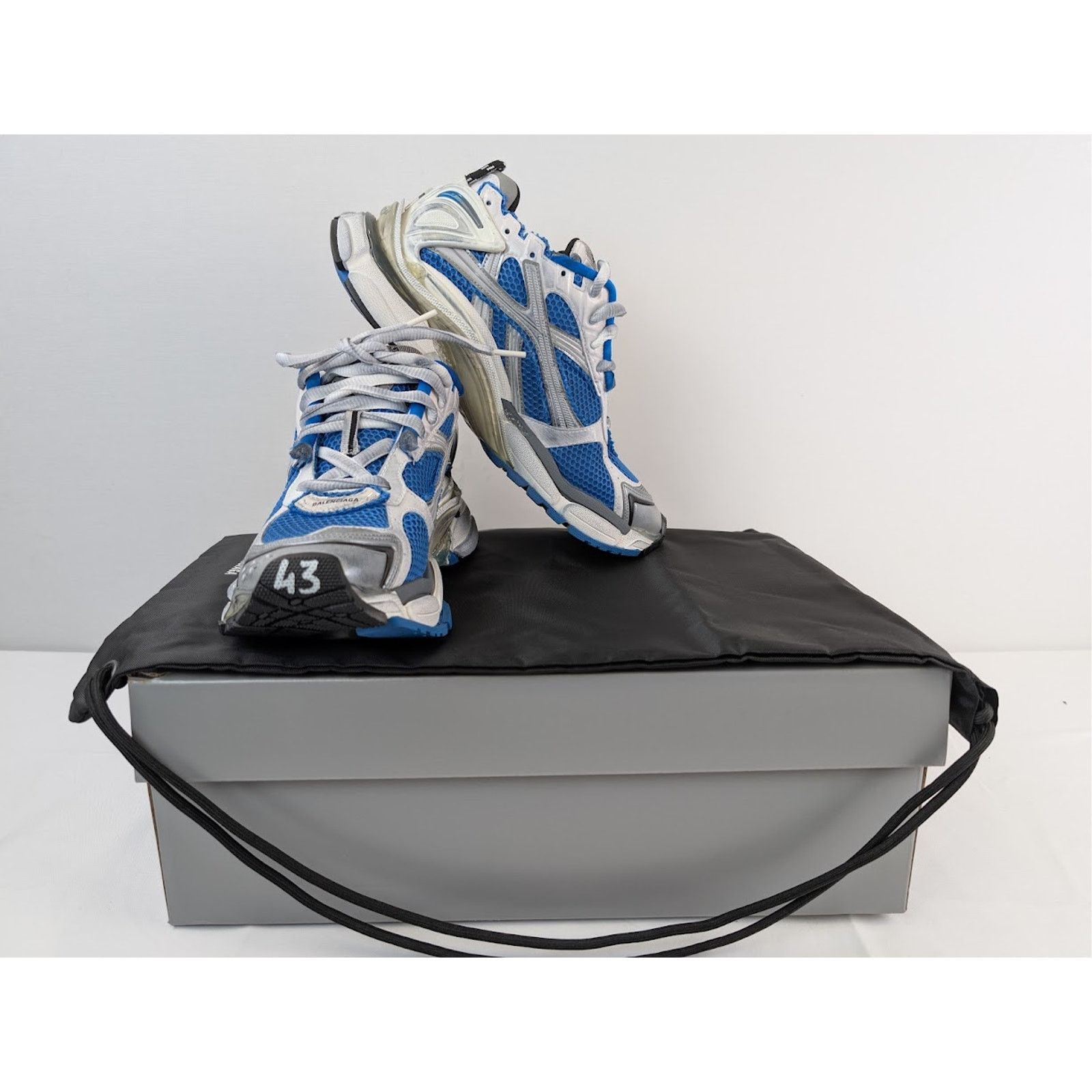 Balenciaga o1rshd1 Q:3 / Mesh Rubber Runner in Navy/White/Black/Grey Size US 8 / EU 41 - 14 Thumbnail