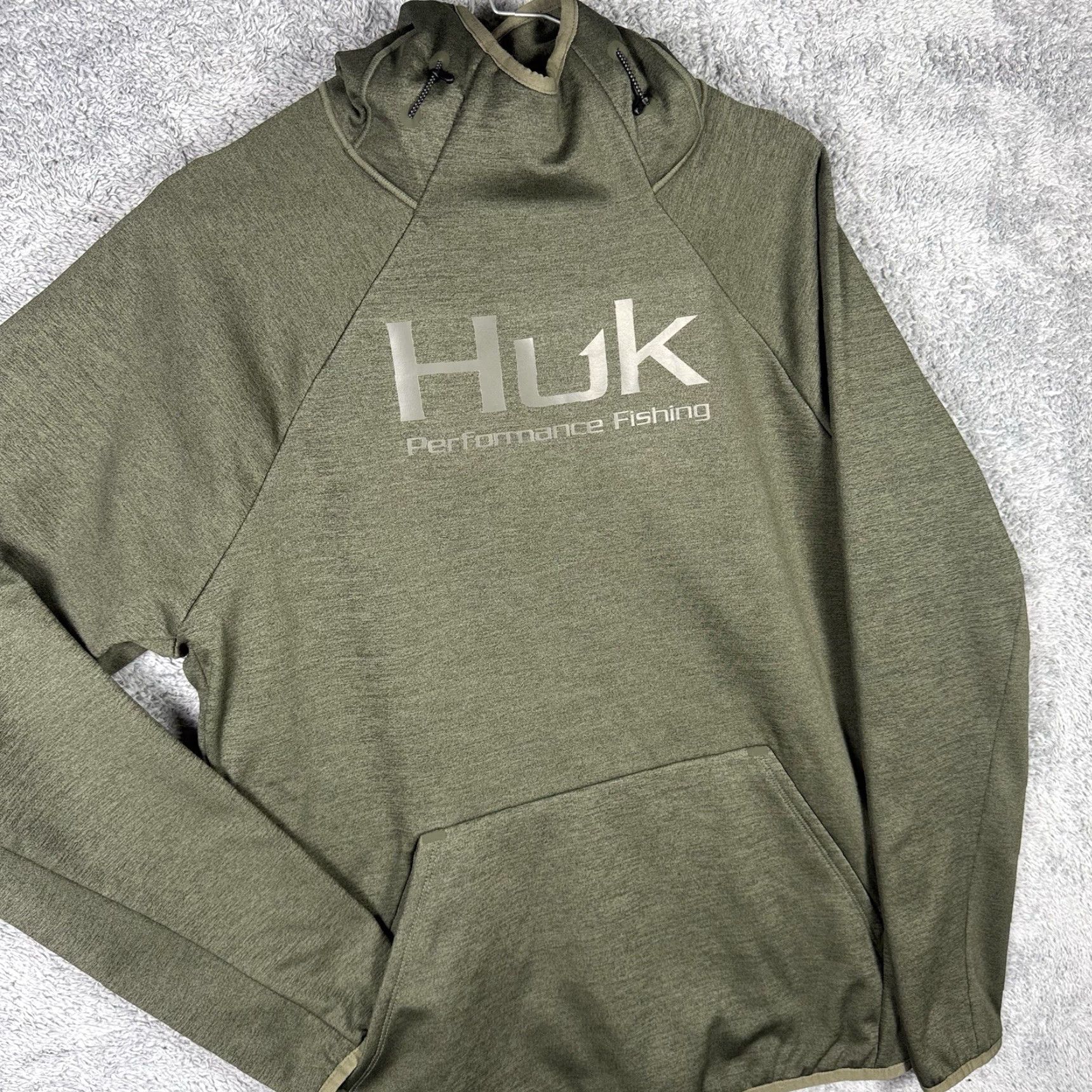 Vintage Huk Hoodie Mens M Fin Performance Fishing Fleece Sweatshirt Outdoor Hunt Tech Shirt Size US M / EU 48-50 / 2 - 4 Thumbnail
