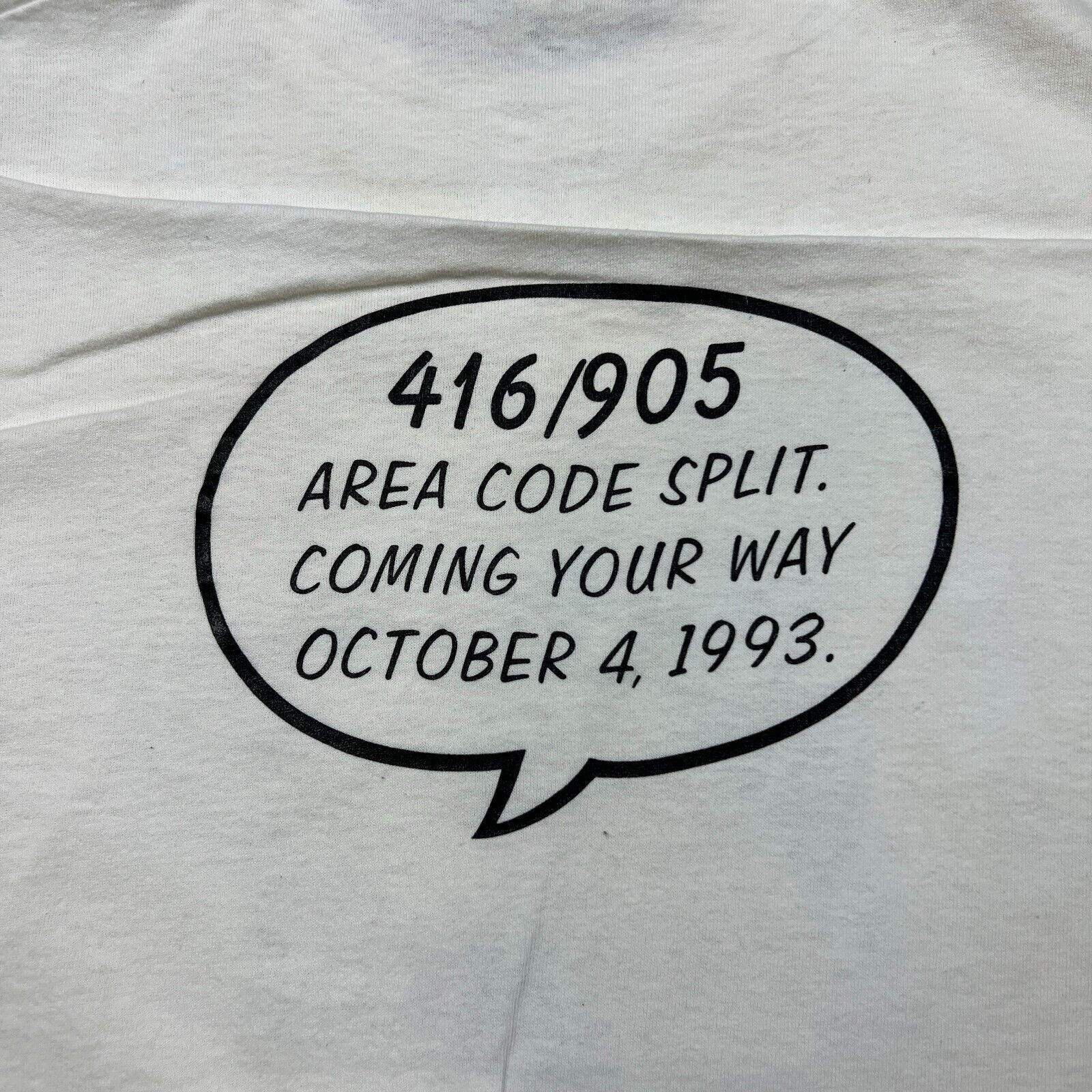 Fruit Of The Loom × Vintage VTG 1993 Bell Toronto Area Code T Shirt Large Graphic Tee Size US L / EU 52-54 / 3 - 6 Thumbnail
