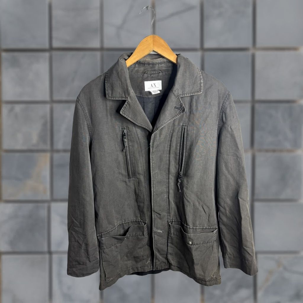 Armani Exchange Armani Exchange Jacket Mens Medium Gray Cotton Military Full Zip Pockets Size US M / EU 48-50 / 2 - 1 Thumbnail