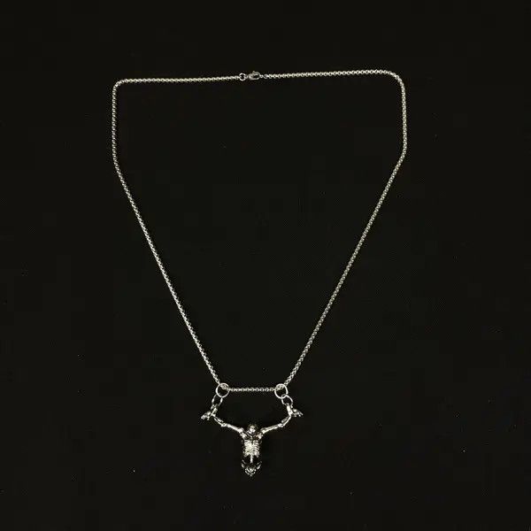 Jewelry Skeleton Skull Necklace Punk Chain Size ONE SIZE - 5 Thumbnail