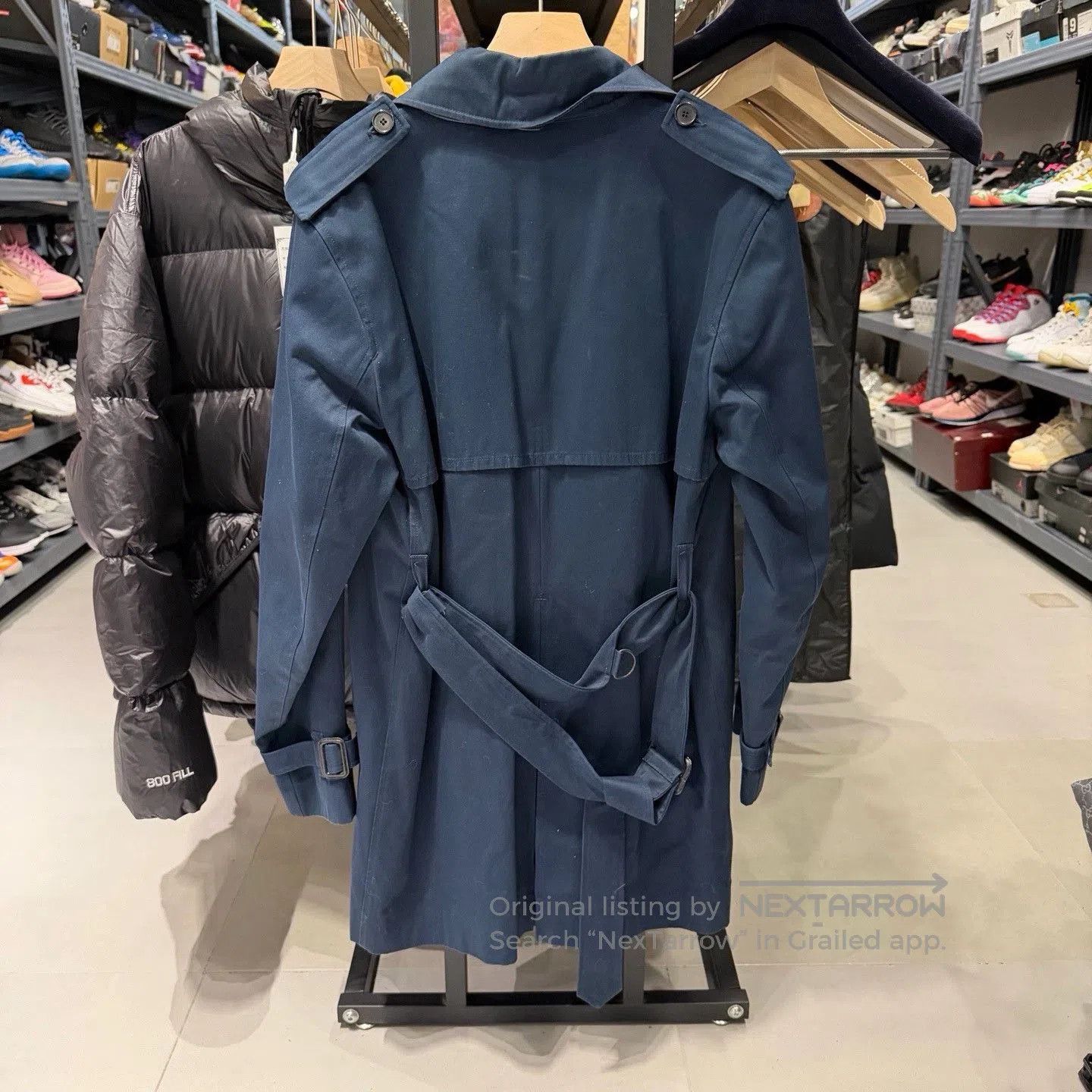 Sandro Sandro Men's Double-Breasted Blue Trench Coat. Size US L / EU 52-54 / 3 - 2 Thumbnail