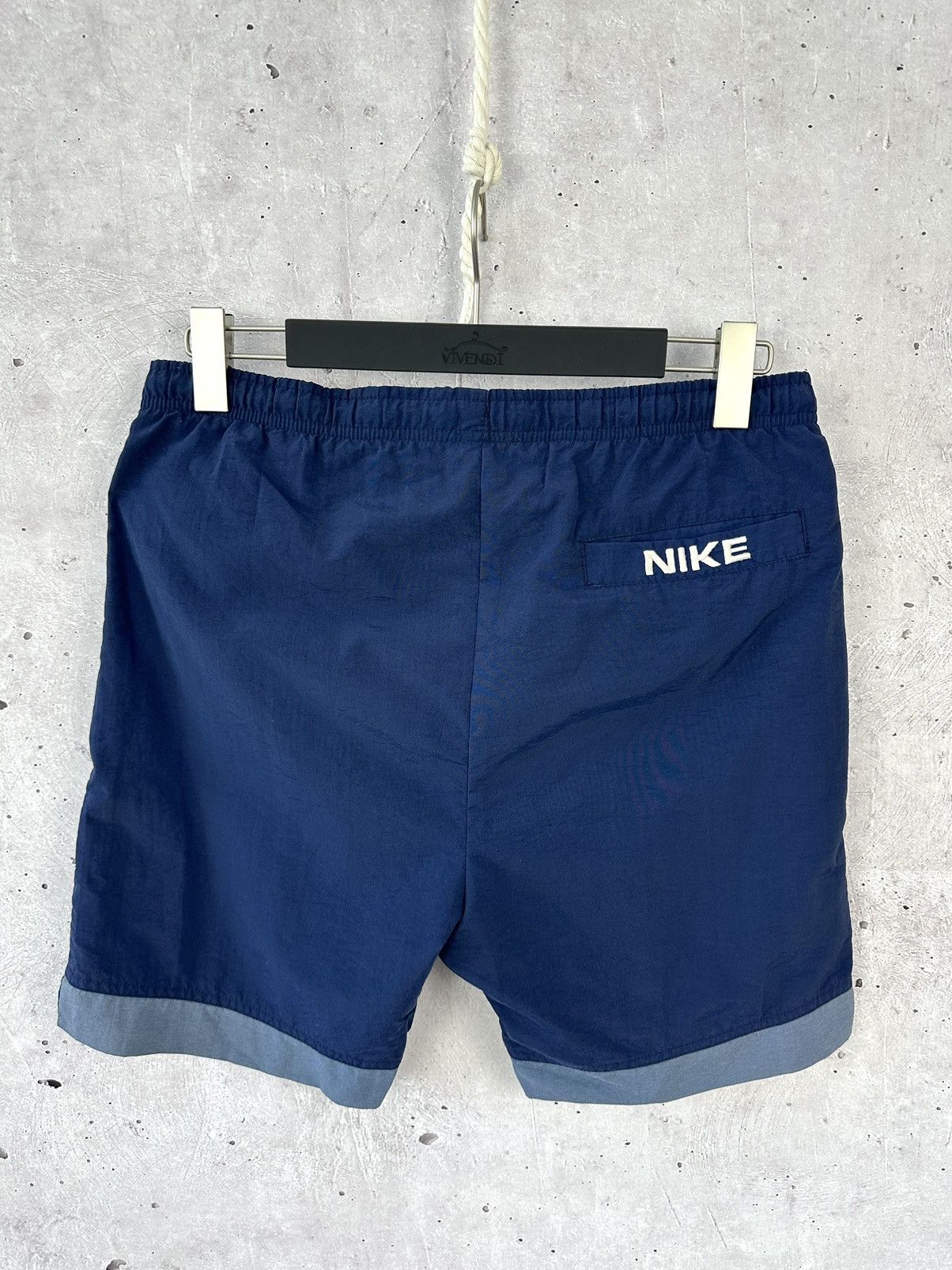 Nike × Vintage Y2K Vintage Nike Swoosh Logo Nylon Navy Track Shorts Size US 32 / EU 48 - 3 Thumbnail